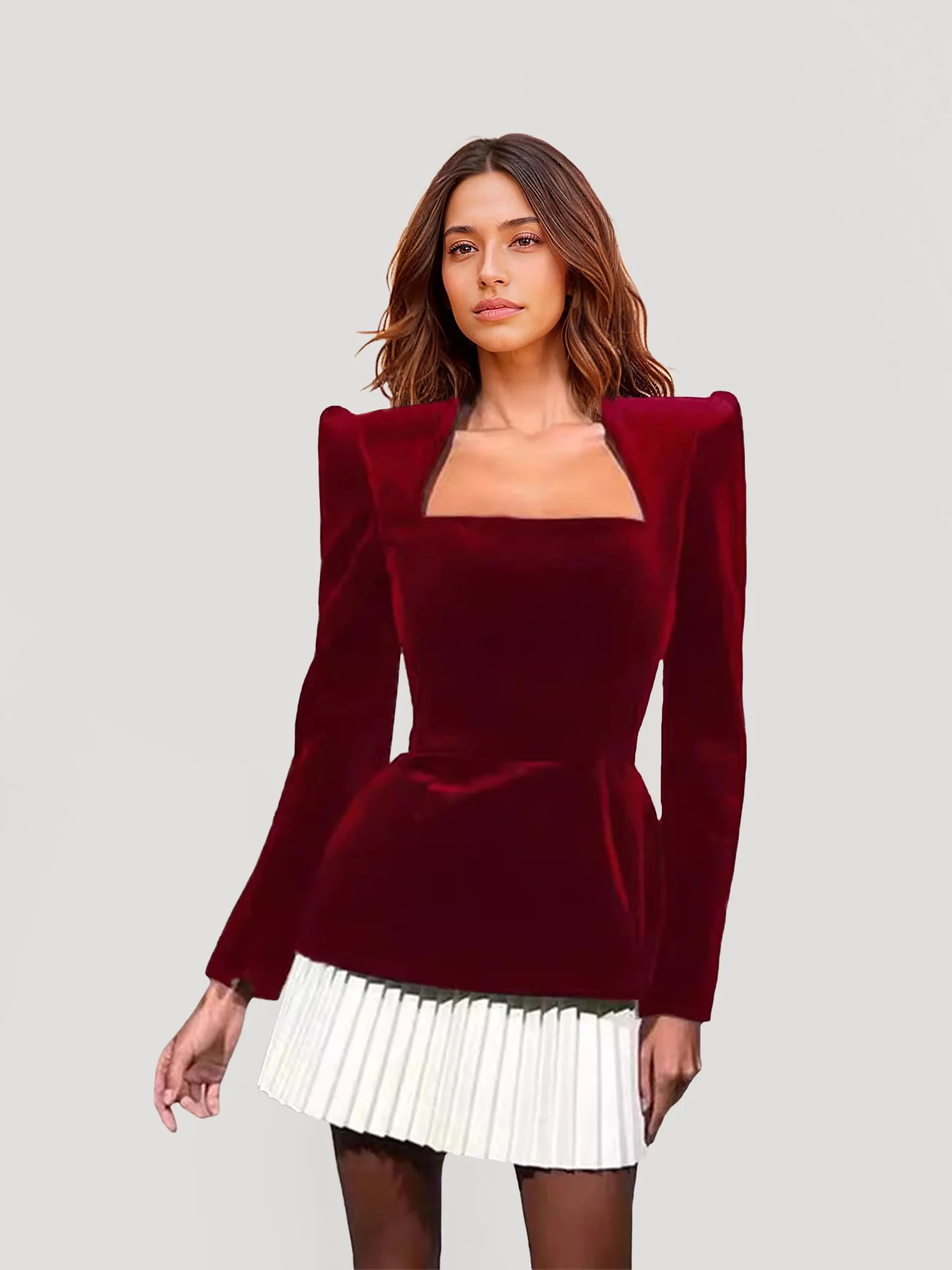 Pleated Mini Dress Set