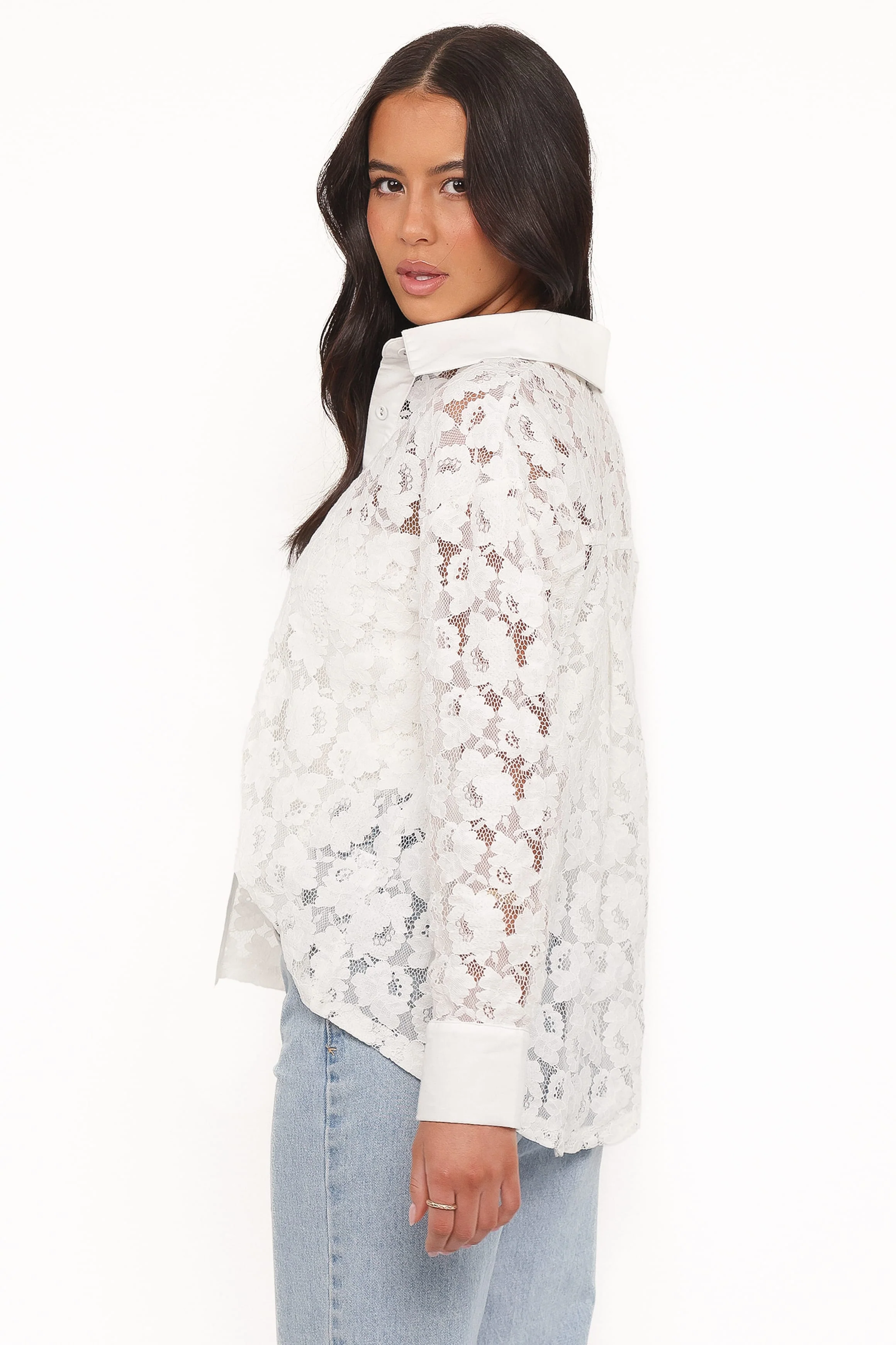 Carol Lace Shirt - White