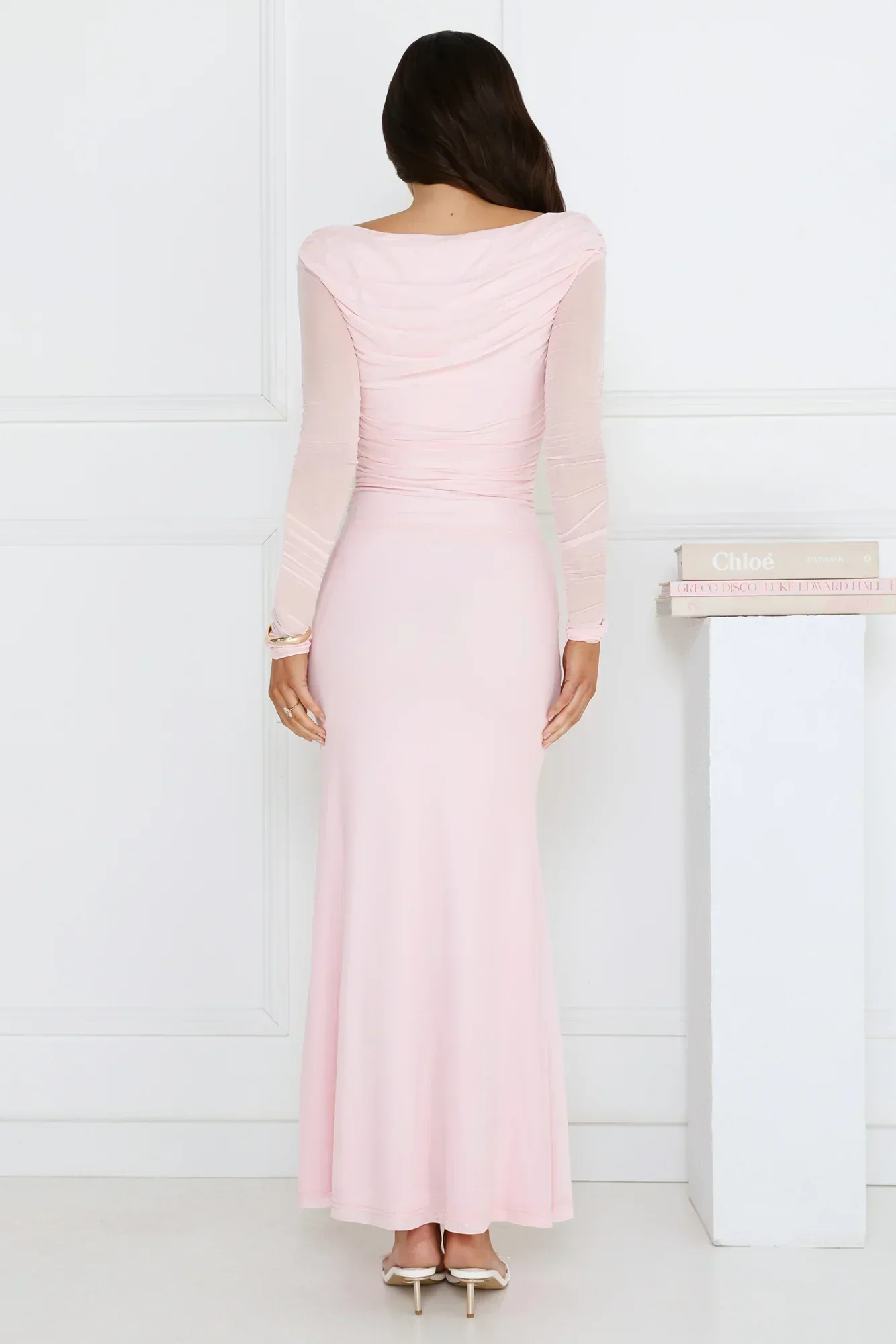 Love Chaser Mesh Long Sleeve Maxi Dress