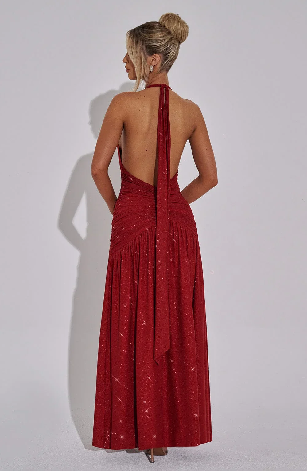 Melania Maxi Dress - Red Sparkle