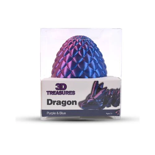 3D Treasures 3D-Printed Dragon With Egg Fidget Toy - Multiple Colours