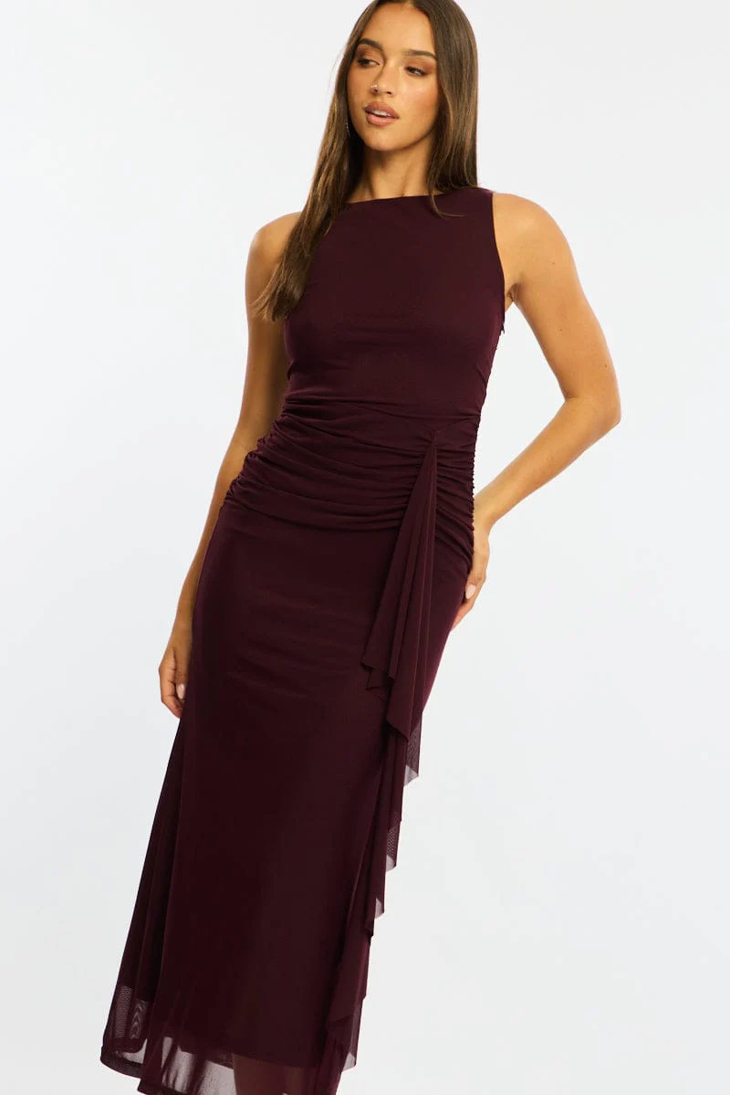 Red Maxi Dress Mesh