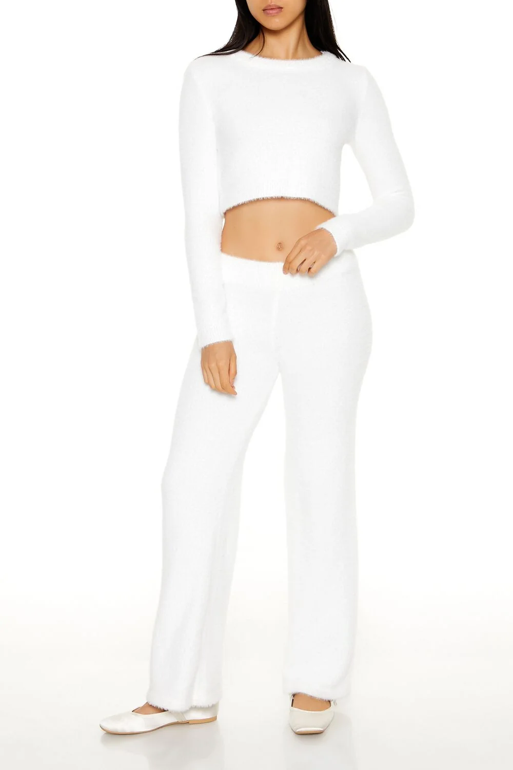 Fuzzy Knit Cropped Sweater