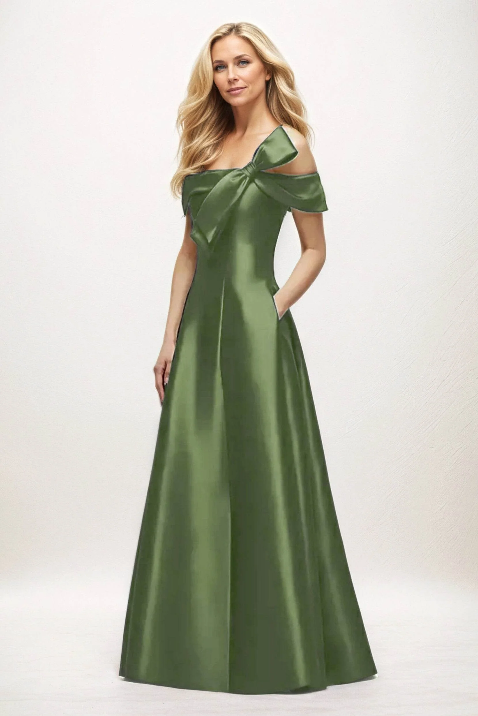A-Line Maxi Satin Mother of the Bride Dresses CM0397