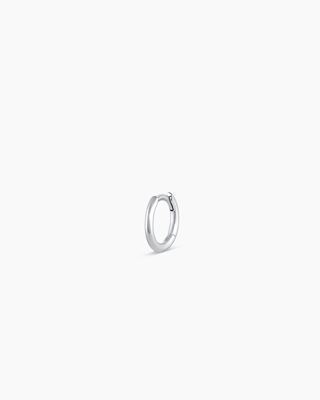 14K White Gold Classic Single Huggie
