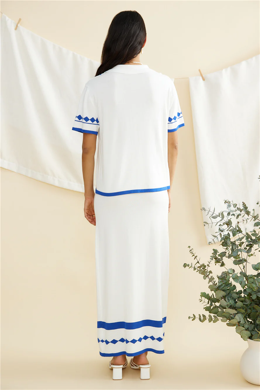 Nothing Left Behind Maxi Skirt Blue