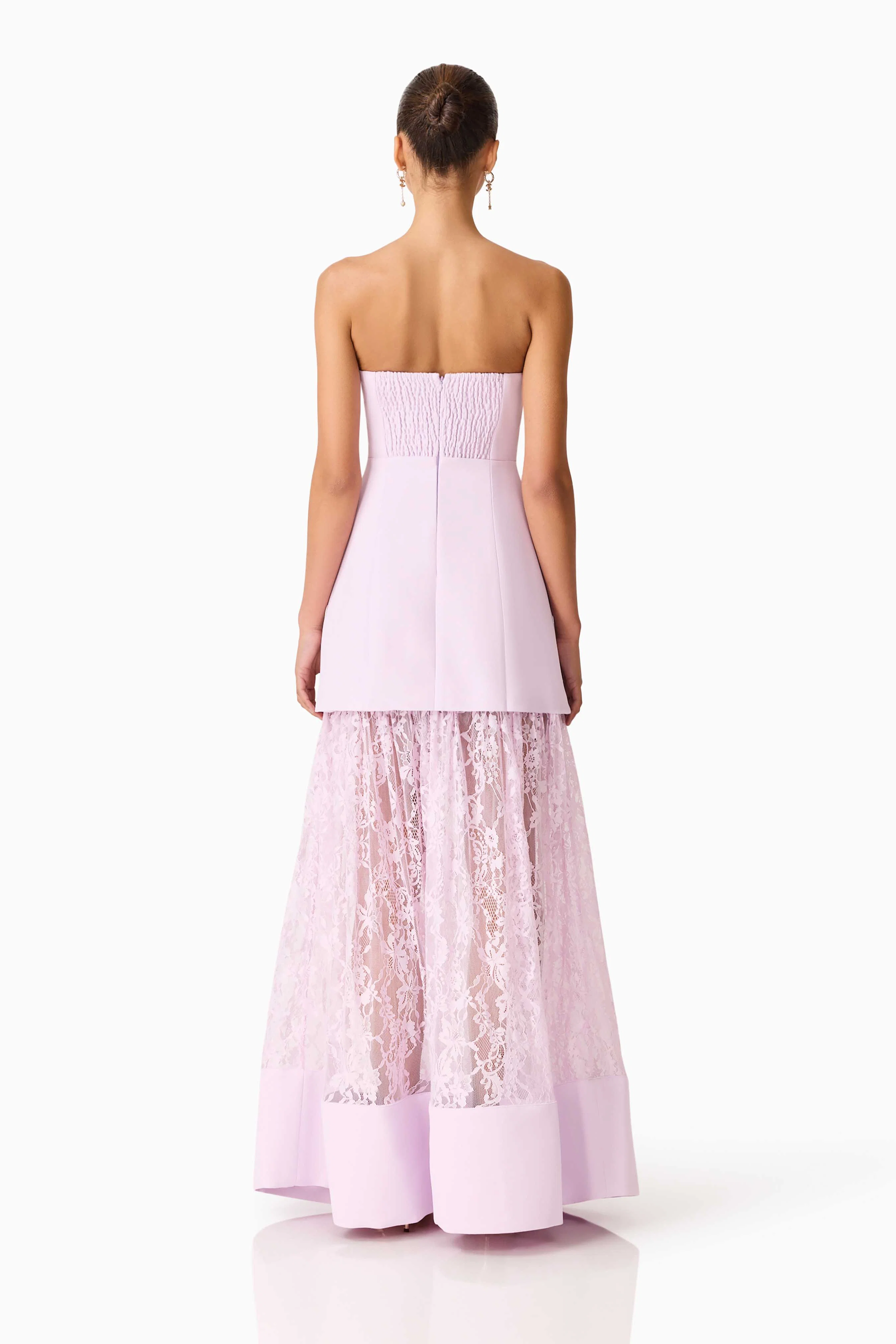 Saphine Strapless Lace Gown in Pink