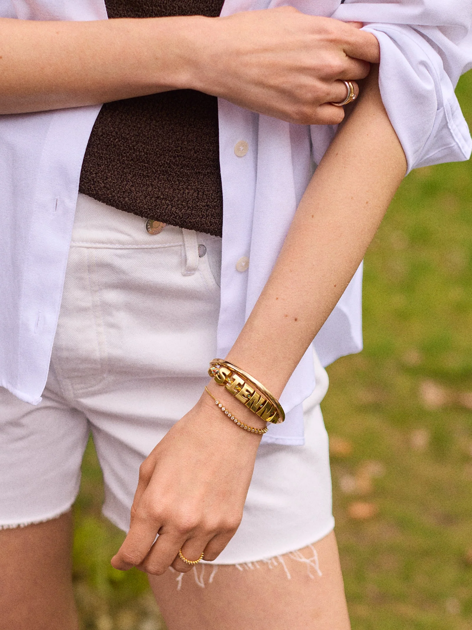 Oversized Waterproof Custom Name Bracelet - Multi