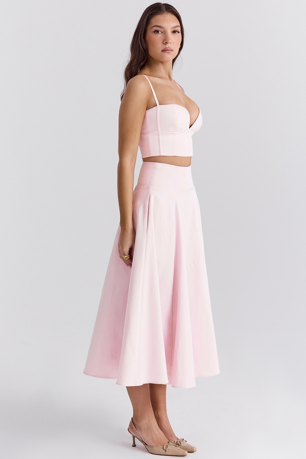 Ballerina Pink A-line Midi Skirt