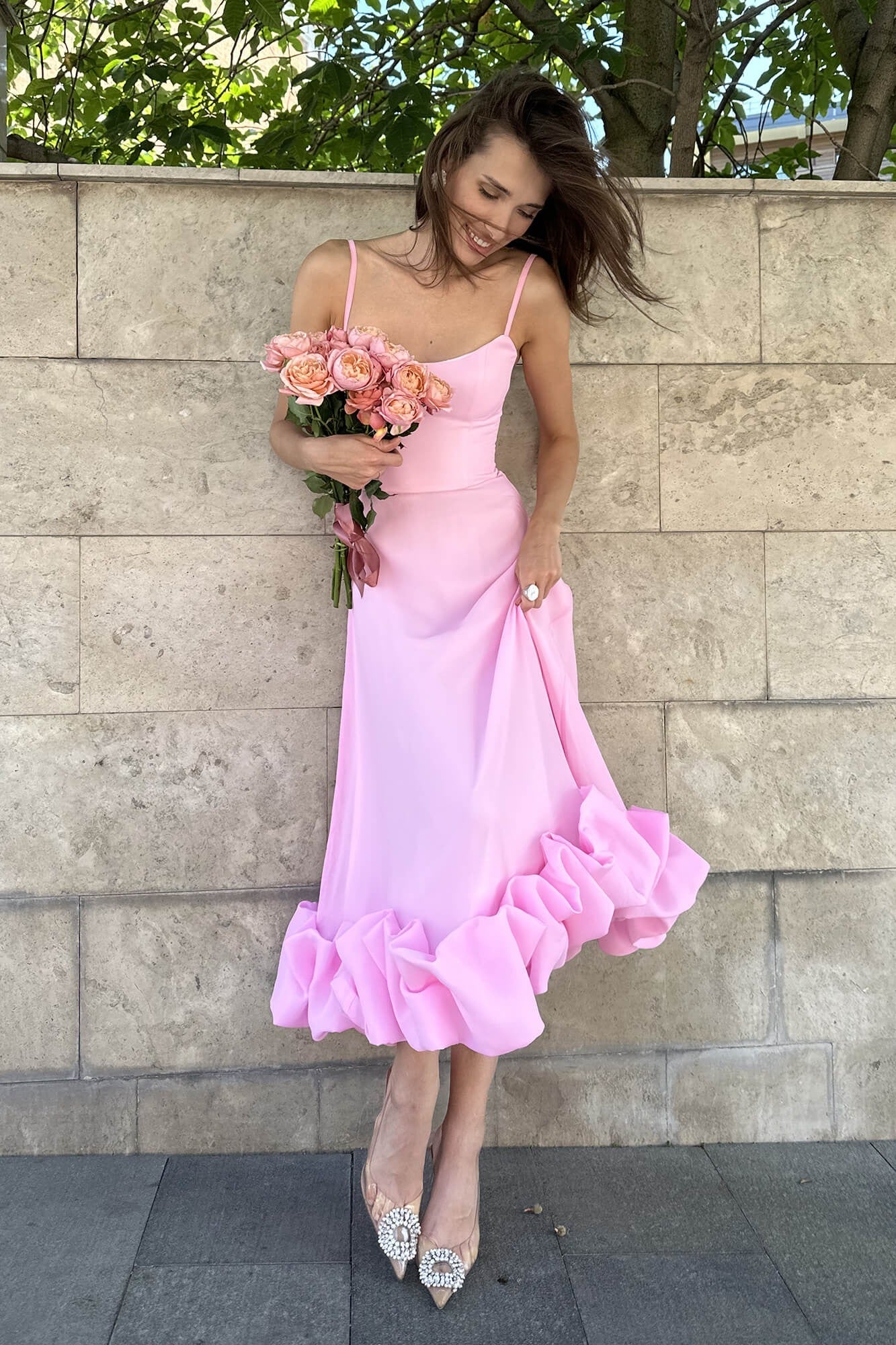 Heather Sleeveless Twirl Midi Dress - luluinthesky