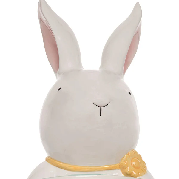 21 Inch White Easter Standing Bunny Candy Bowl