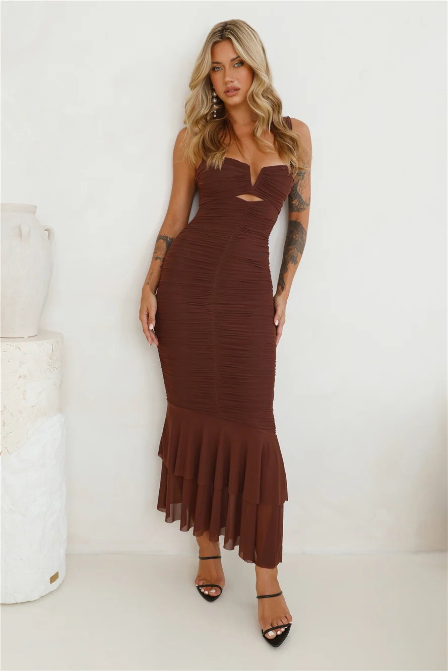 Party Pal Maxi Dress Chocolate