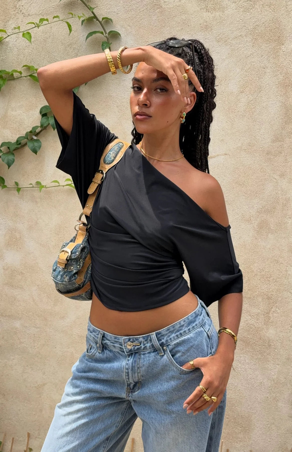Marrakech Moments Cinched Waist Top Black