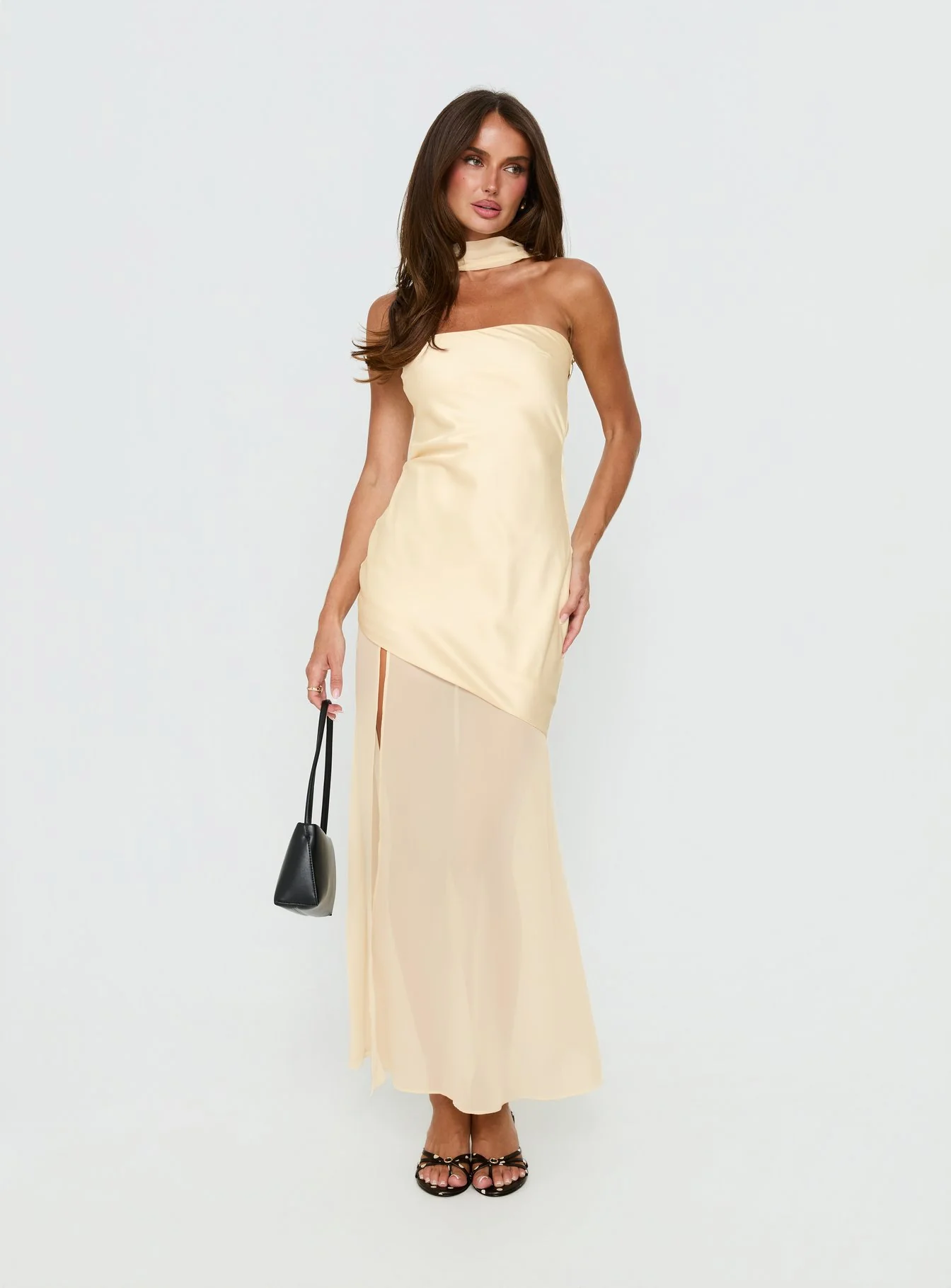 Irisie Strapless Scarf Maxi Dress Yellow