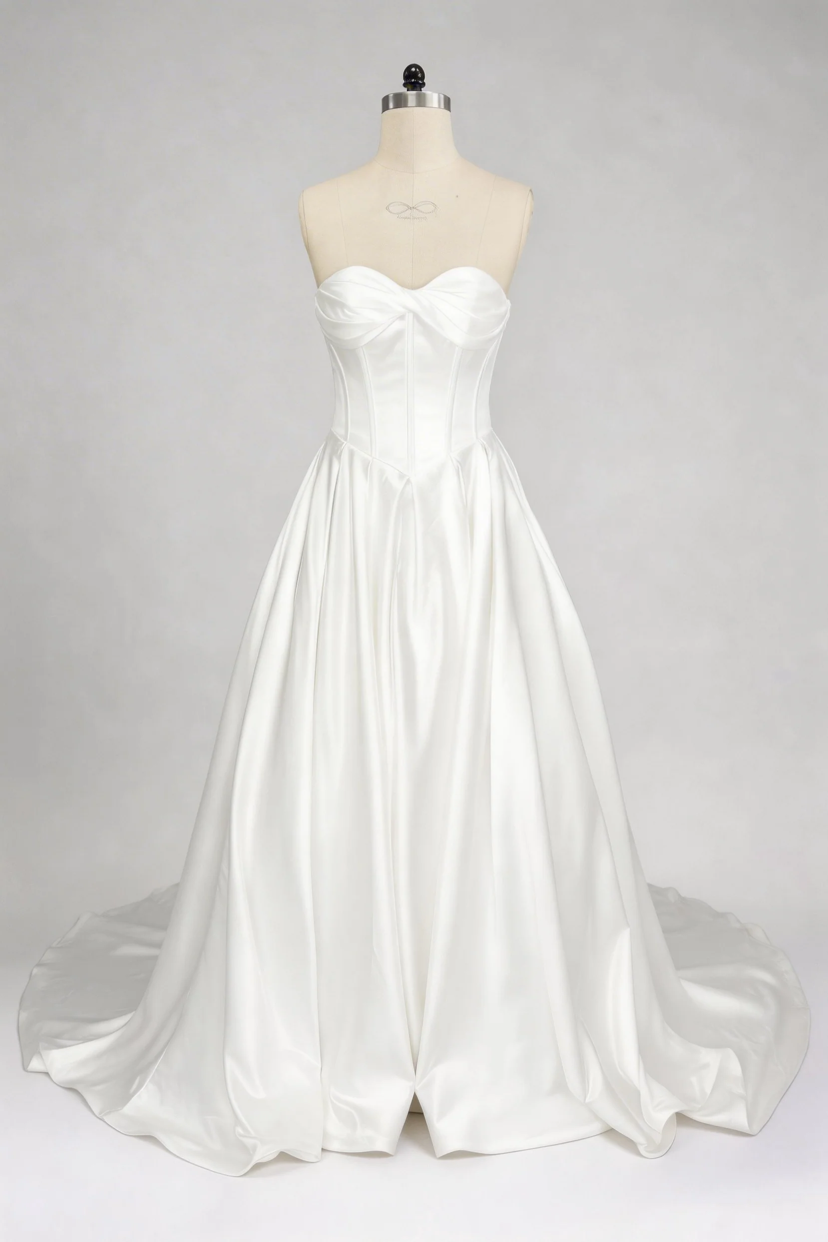 A-Line Court Train Satin Wedding Dress CW3502