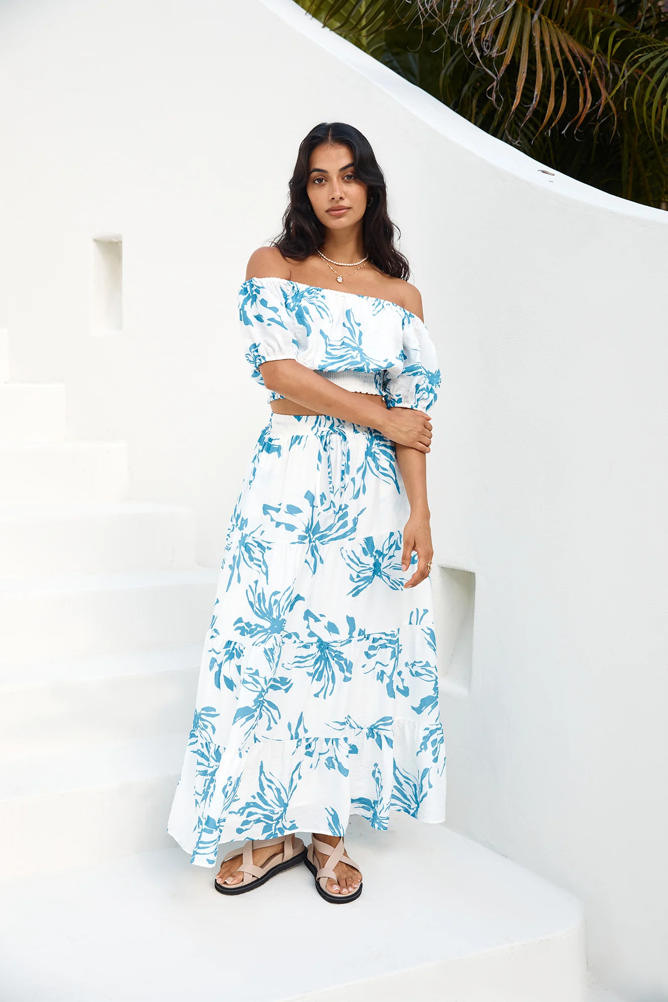 Island Whisper Maxi Skirt Blue
