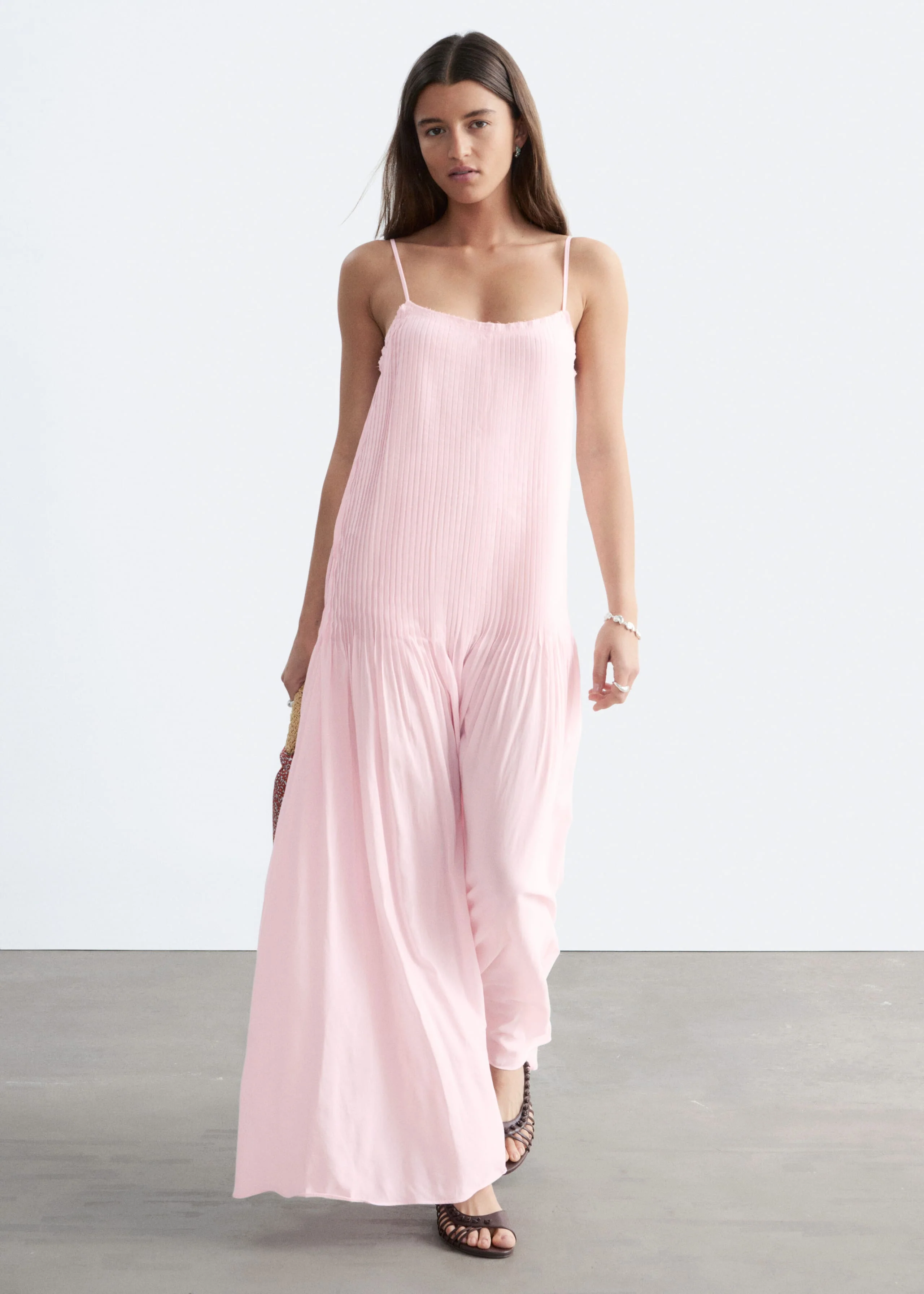 Pleated Bodice Maxi Dress