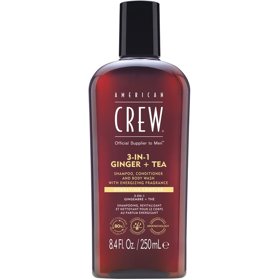 American Crew Pielęgnacja włosów i ciała 3-in-1 Ginger + Tea Shampoo, Conditioner and Body Wash