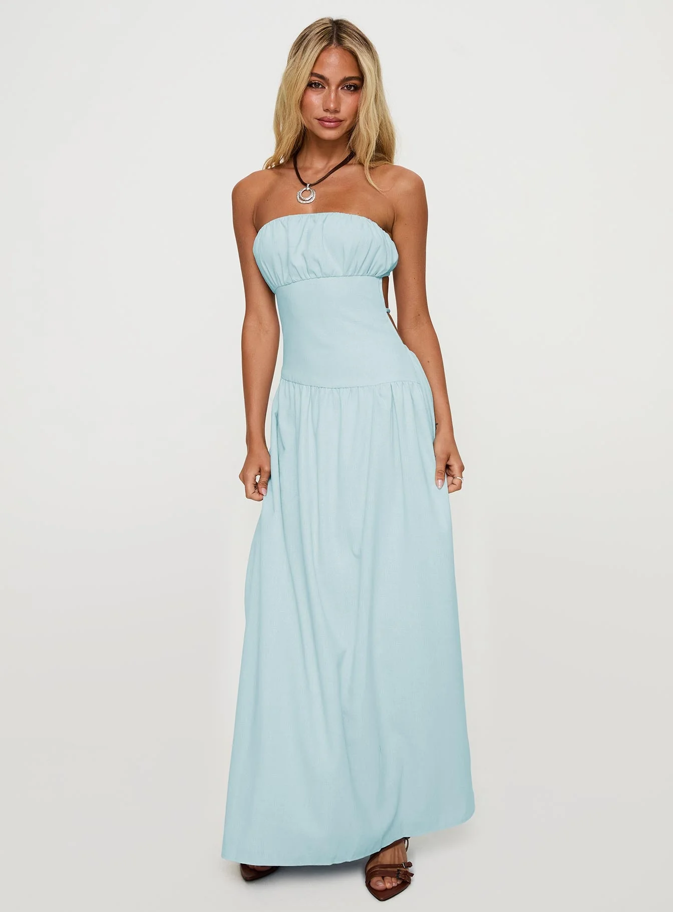 Luabelle Strapless Maxi Dress Blue