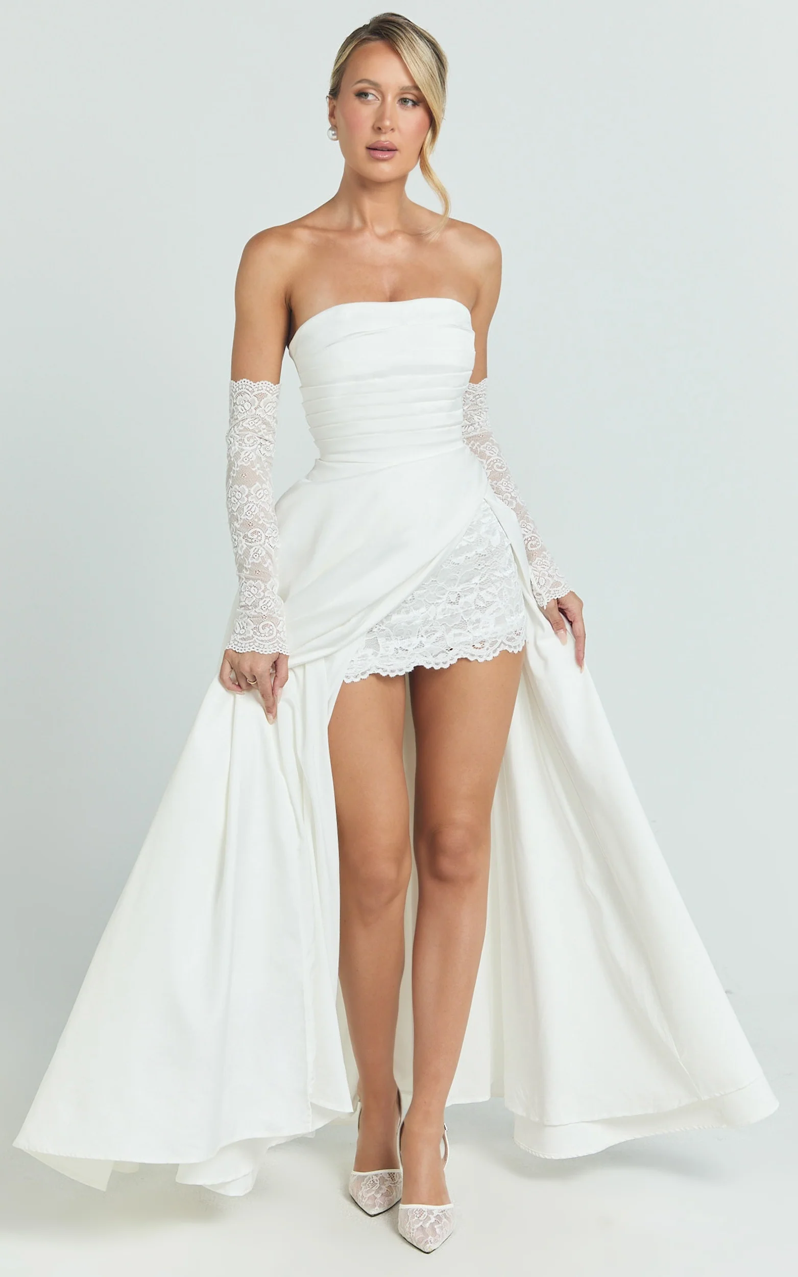 Bianca Maxi Dress - Strapless Fit And Flare Dress in Ivory