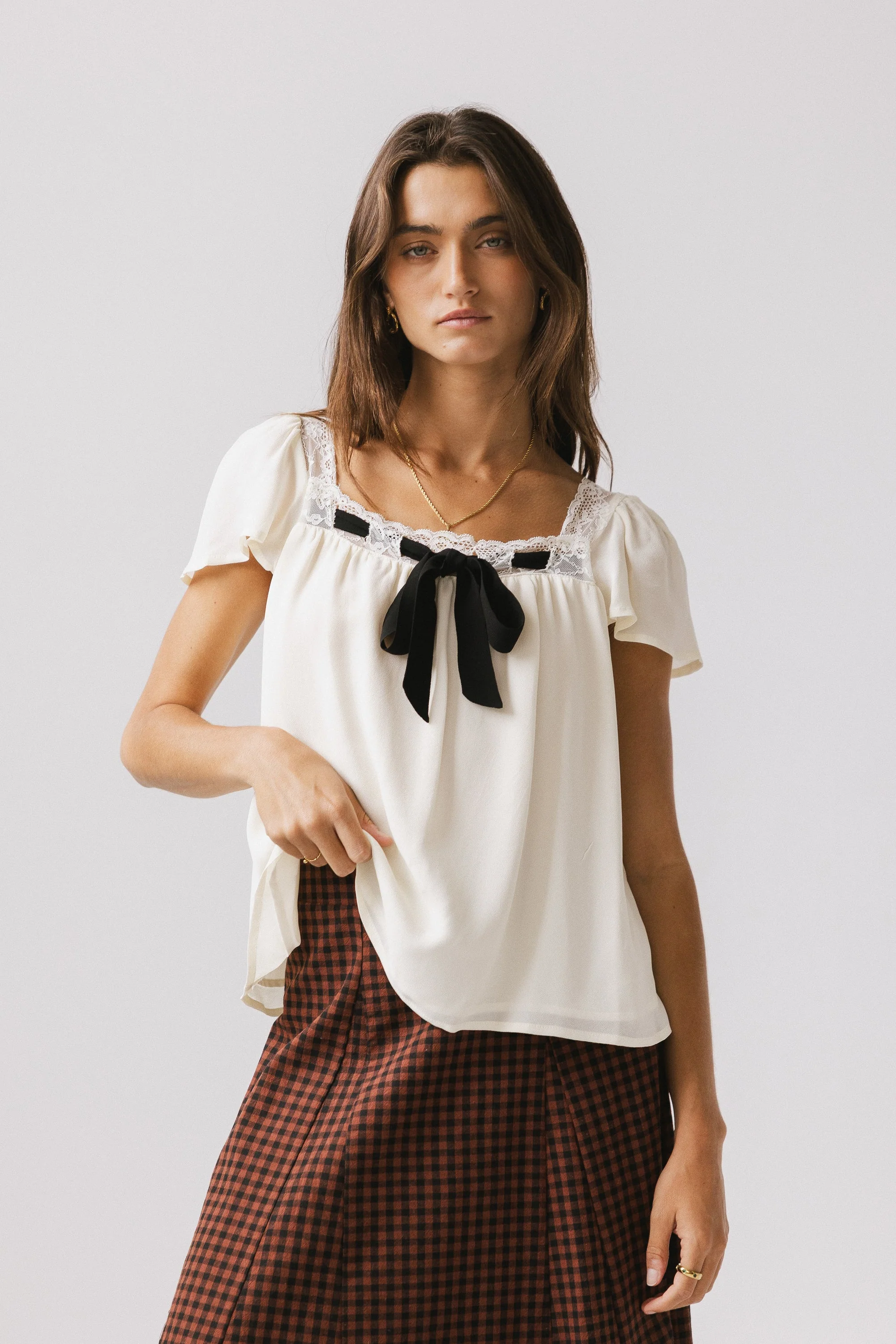 Cohen Bow Blouse in Off White