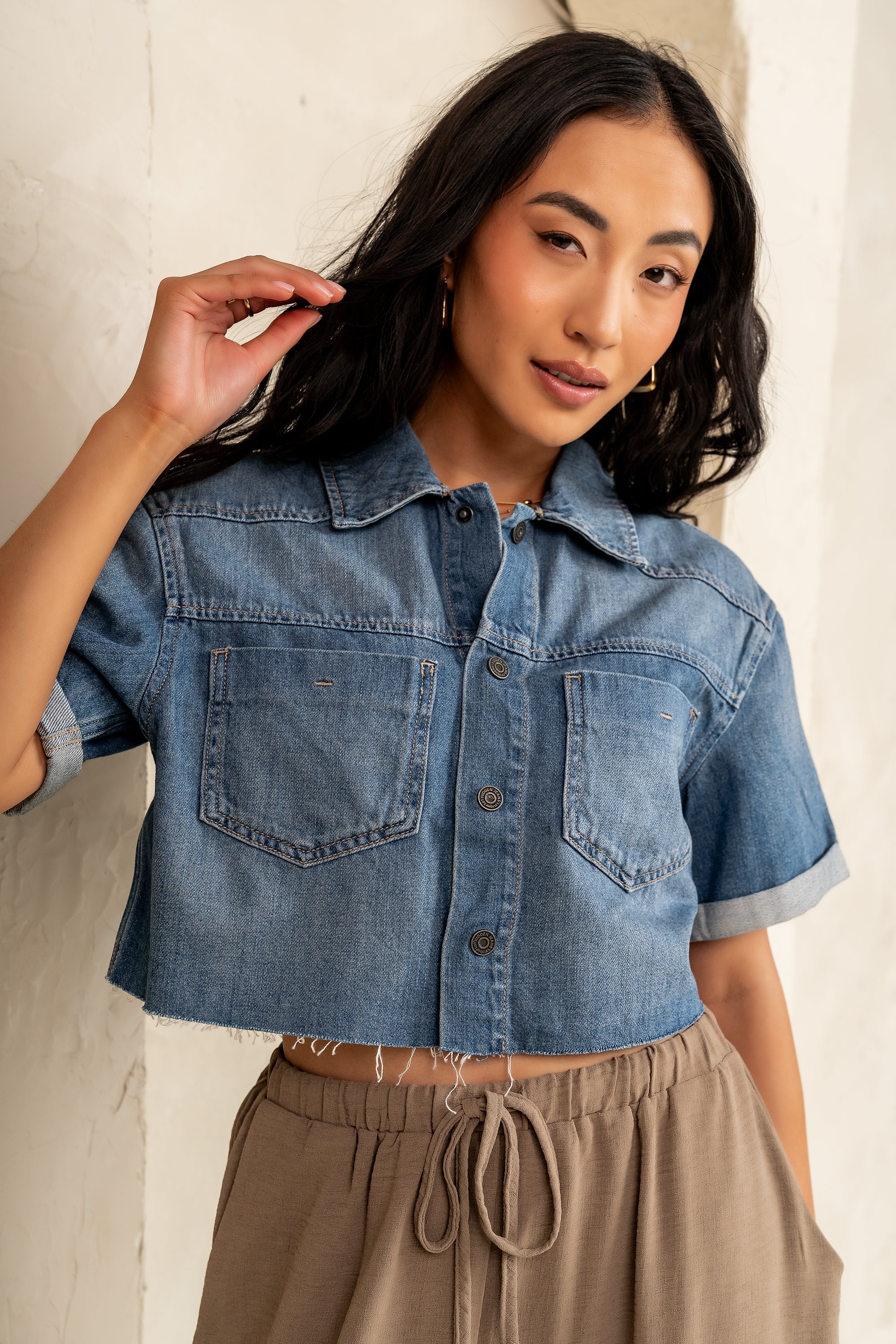 Nina Denim Button Up