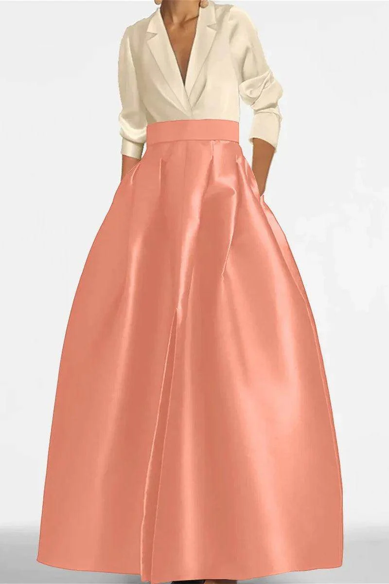 A Line Jewel Neck V-Neck Long Sleeves Mother Dresses CM0342