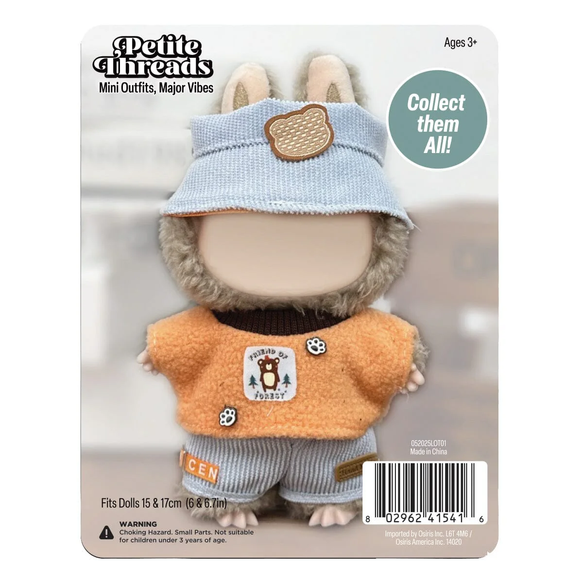 Outfit: Cozy Orange Top & Shorts for Dolls - Petite Threads