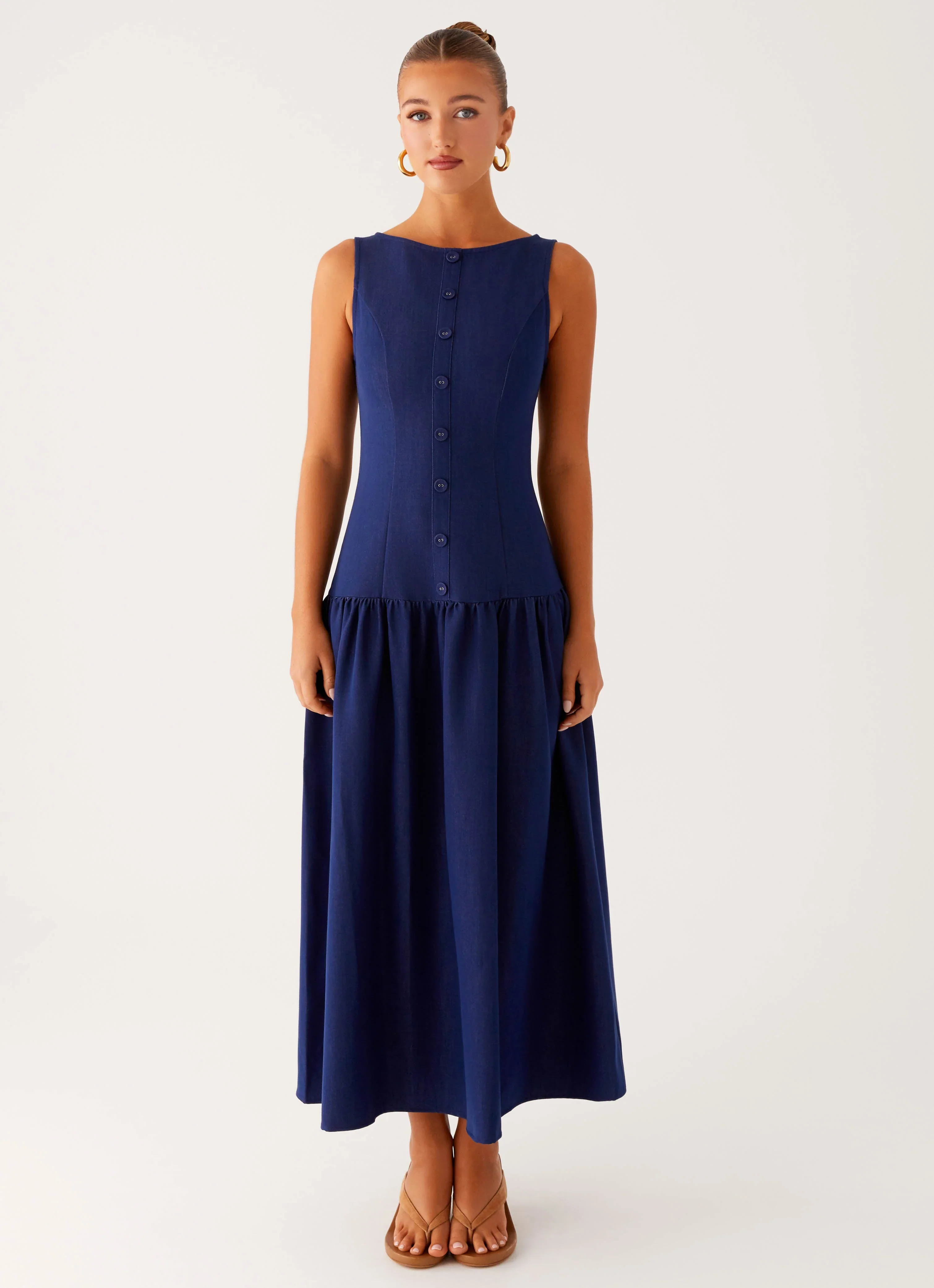 Hayes Denim Midi Dress - Indigo
