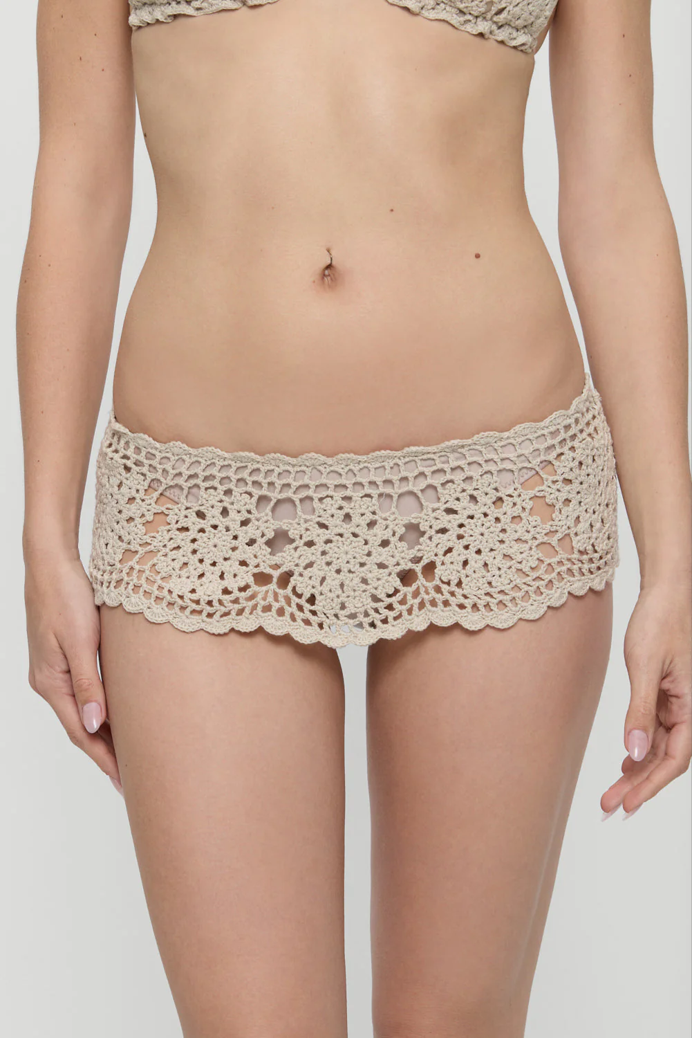 Shelly Crochet Shine Swim Skirt - Birthday Suit