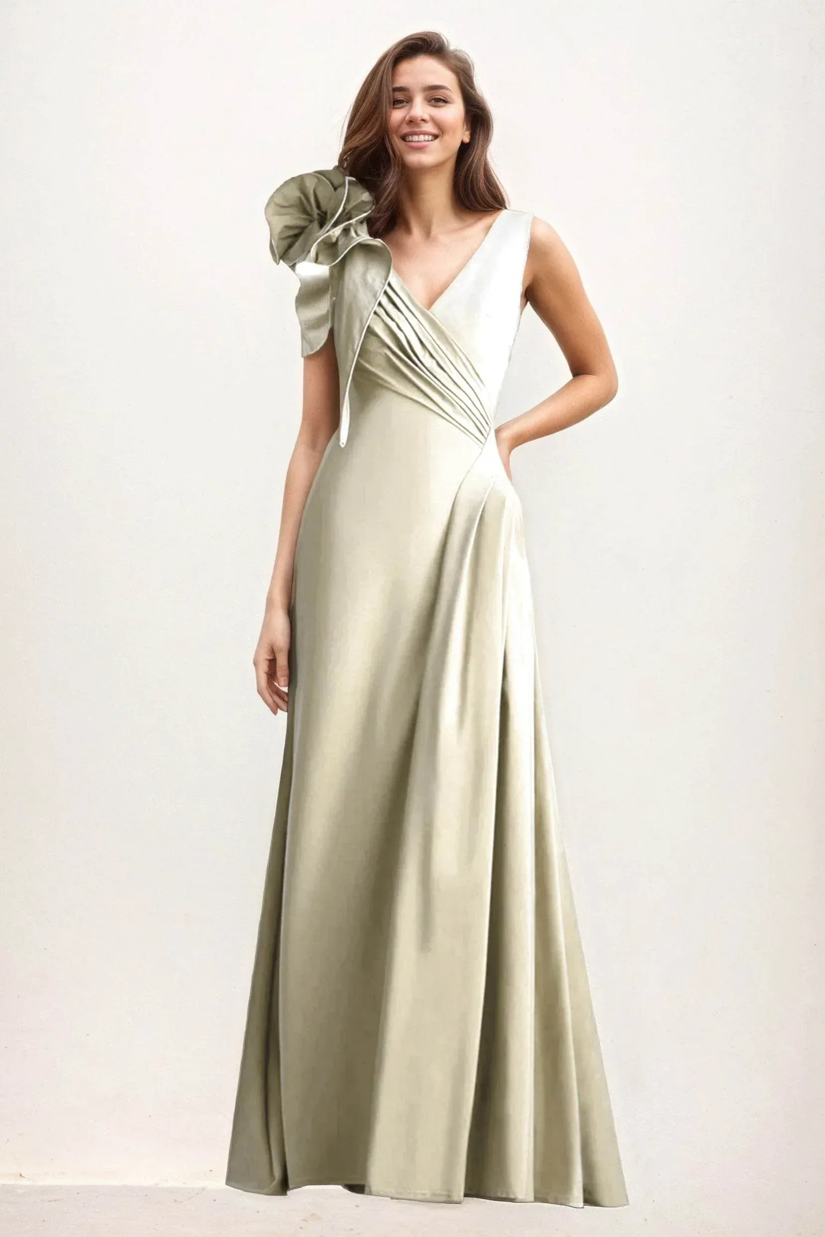 A-Line Maxi Elastic Cloth Wedding Guest Dress CG0275