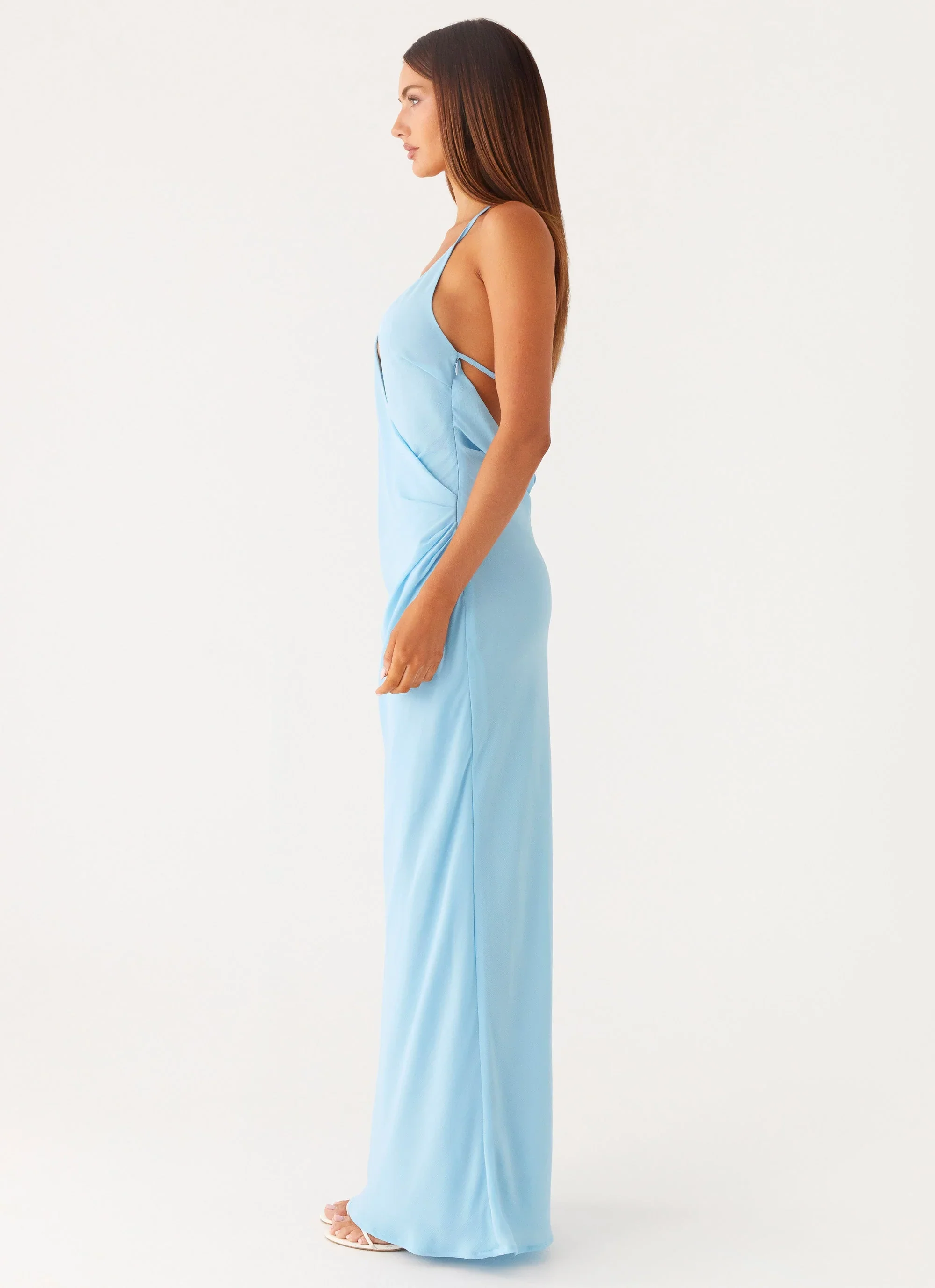 Just A Kiss Cowl Maxi Dress - Turquoise