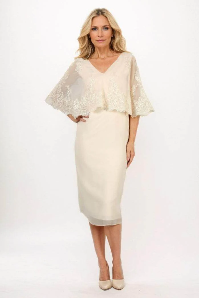 Sheath-Column Midi Chiffon Mother Of The Bride Dress CM0280