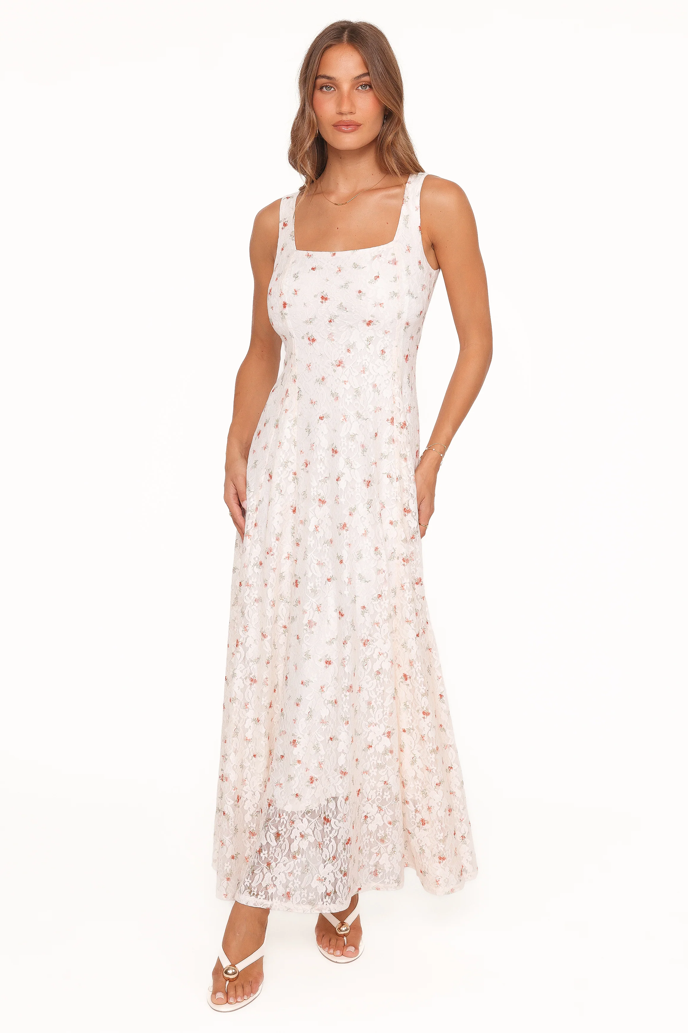 Valley Maxi Dress - White Floral Lace