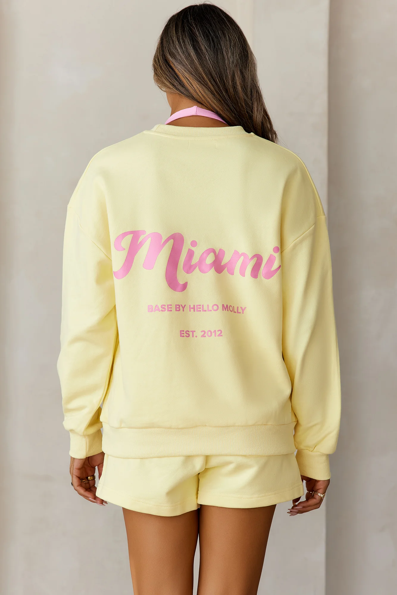 BASE Round Neck Miami Sweatshirt Lemon