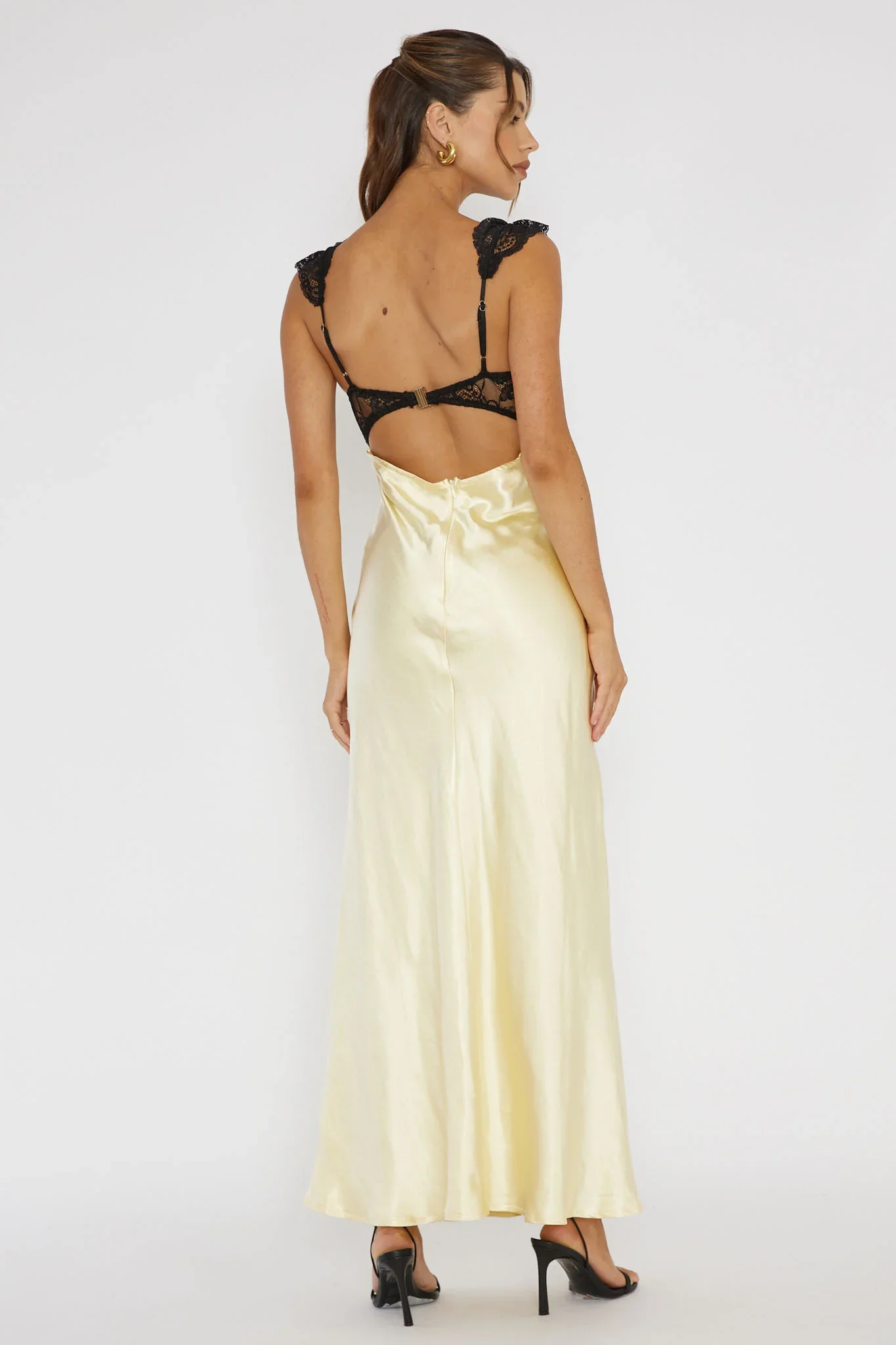 Claribel Lace Bust Maxi Dress Lemon