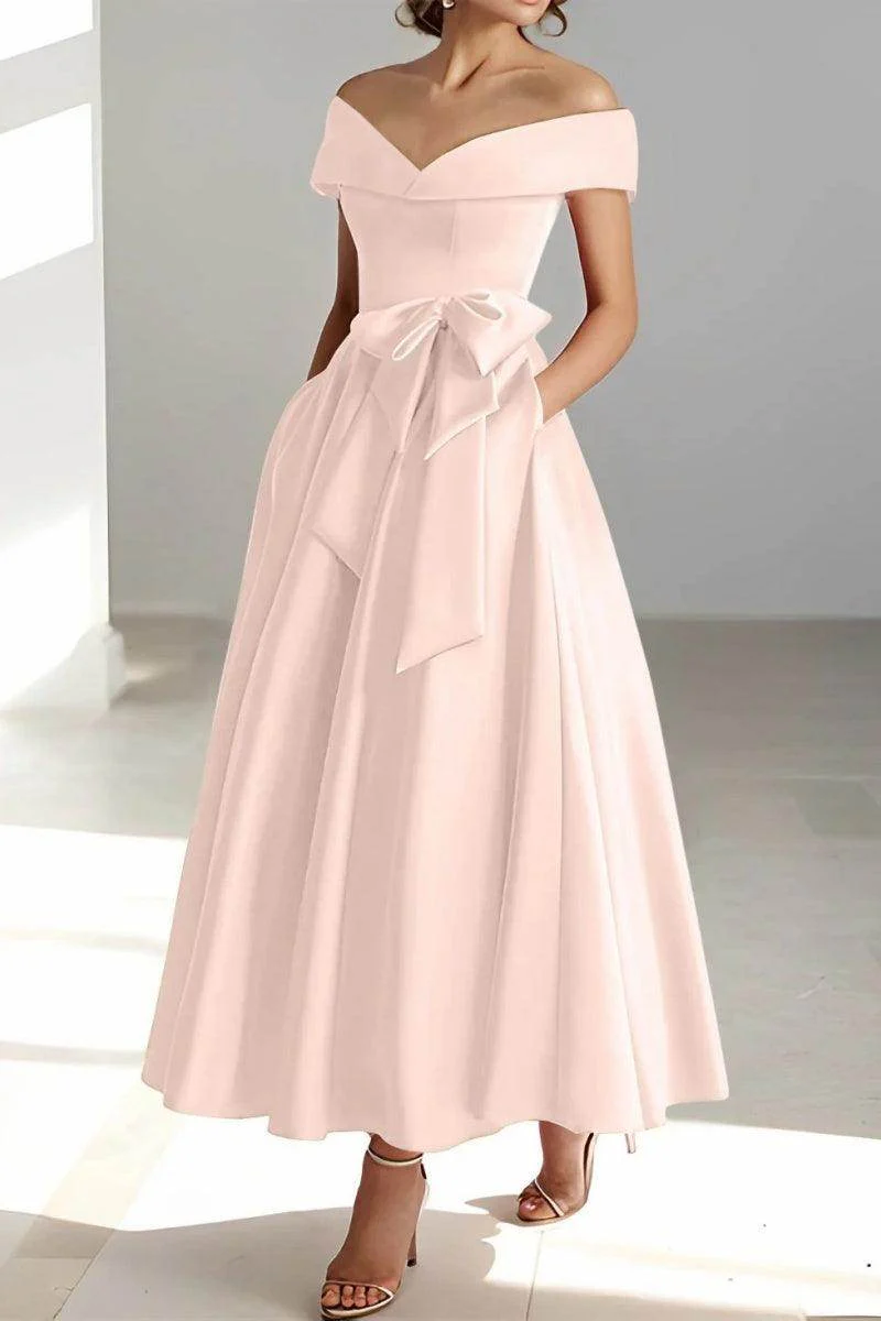 Off The Shoulder Sleeveless Ankle Length Mother Dresses CM0332