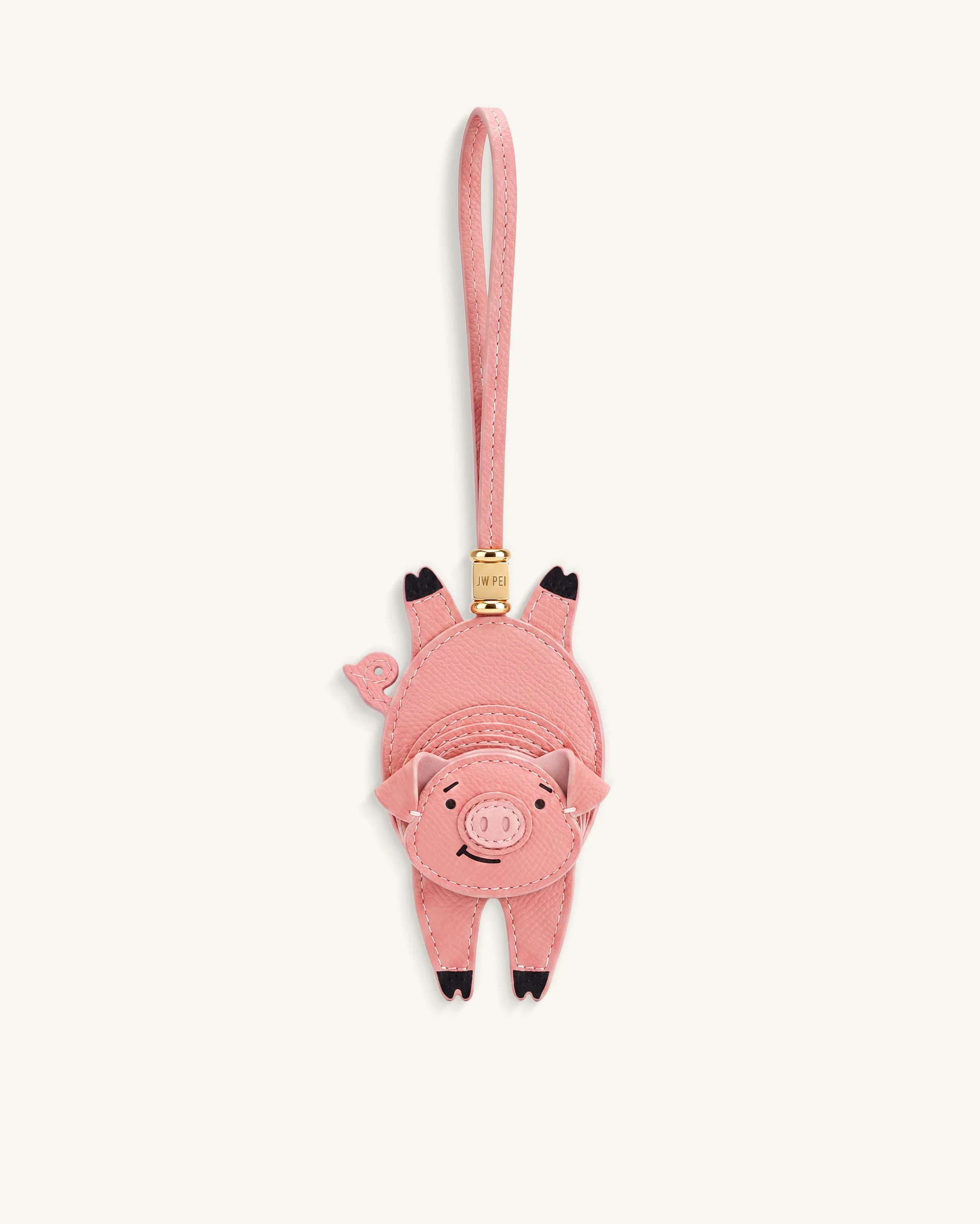 Playful Pig Bag Charm - Pink