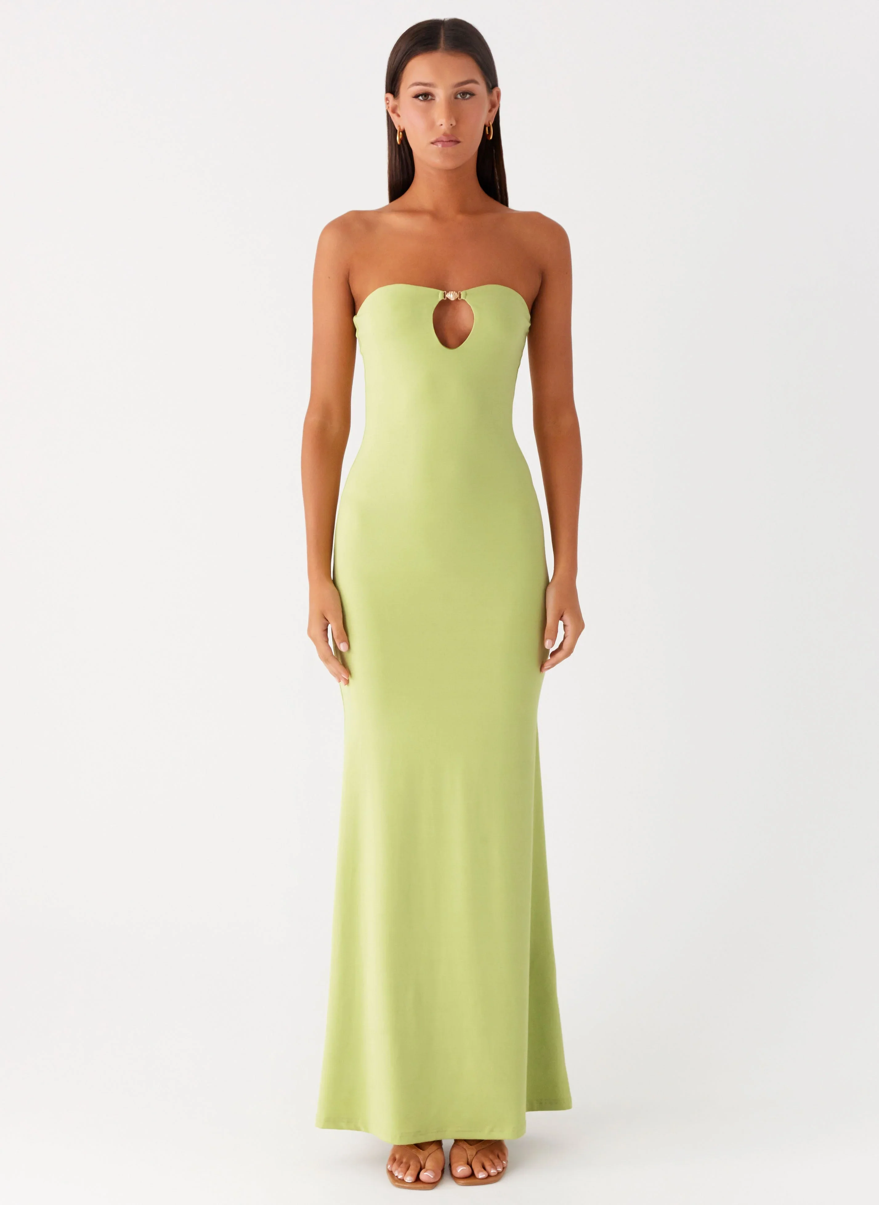 Moara Cut Out Maxi Dress - Lime Green