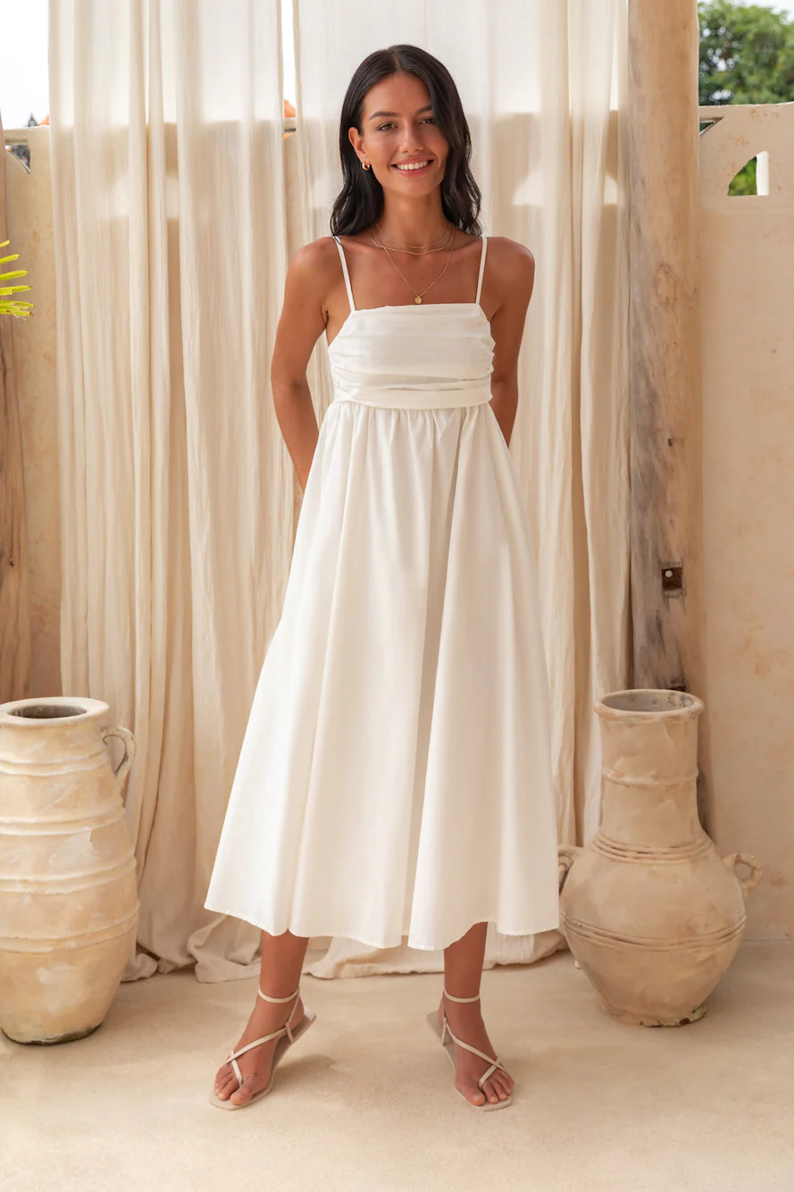 Dreamscapes Midi Dress White - luluinthesky