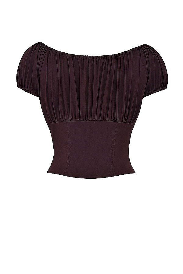 Rich Brown Gathered Top