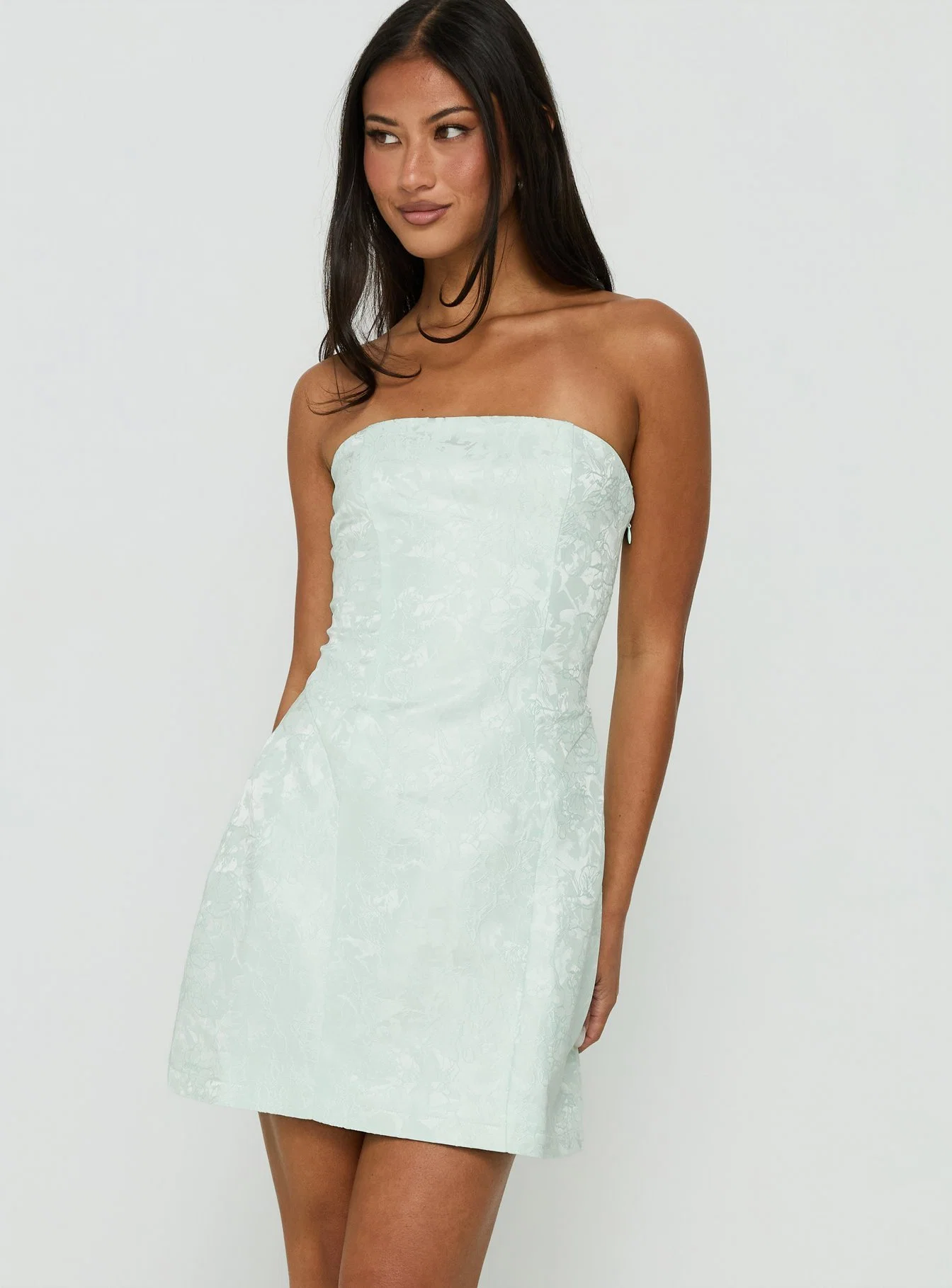 Heaven Sent Strapless Mini Dress Mint - FASHION NOB
