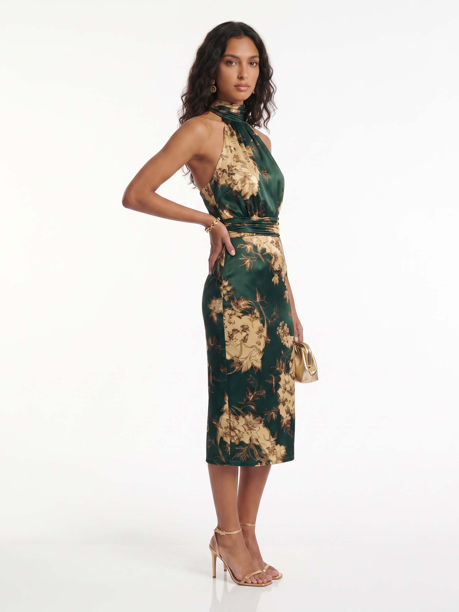 Bloom Halter Midi Dress
