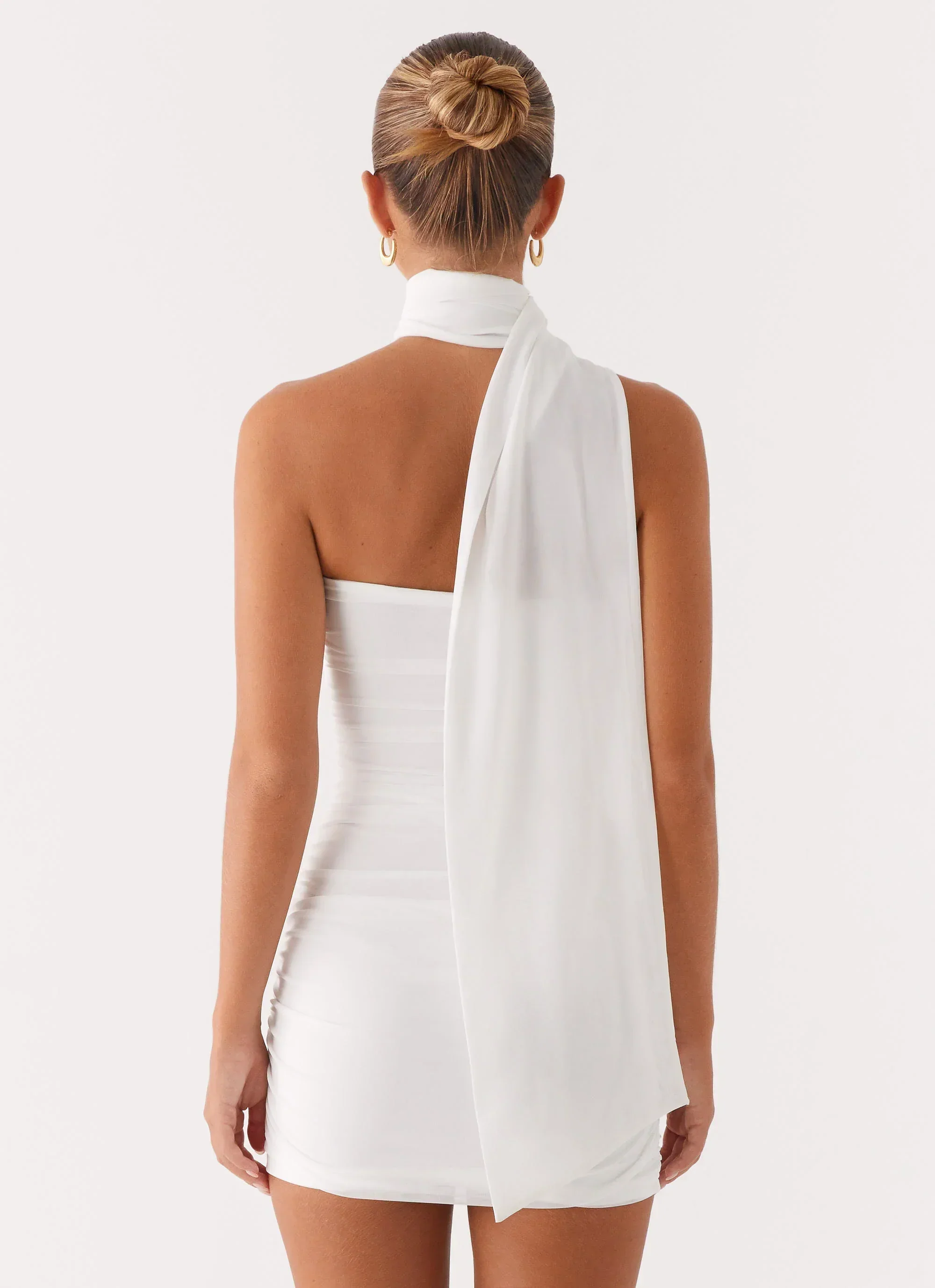 Breaking News Mini Dress - White - luluinthesky