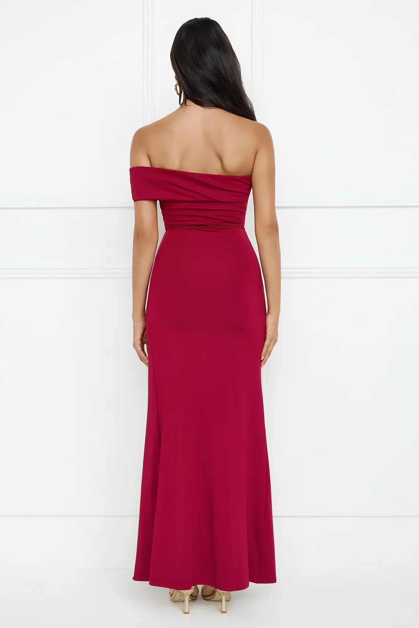 Lavish Luxe Off Shoulder Maxi Dress