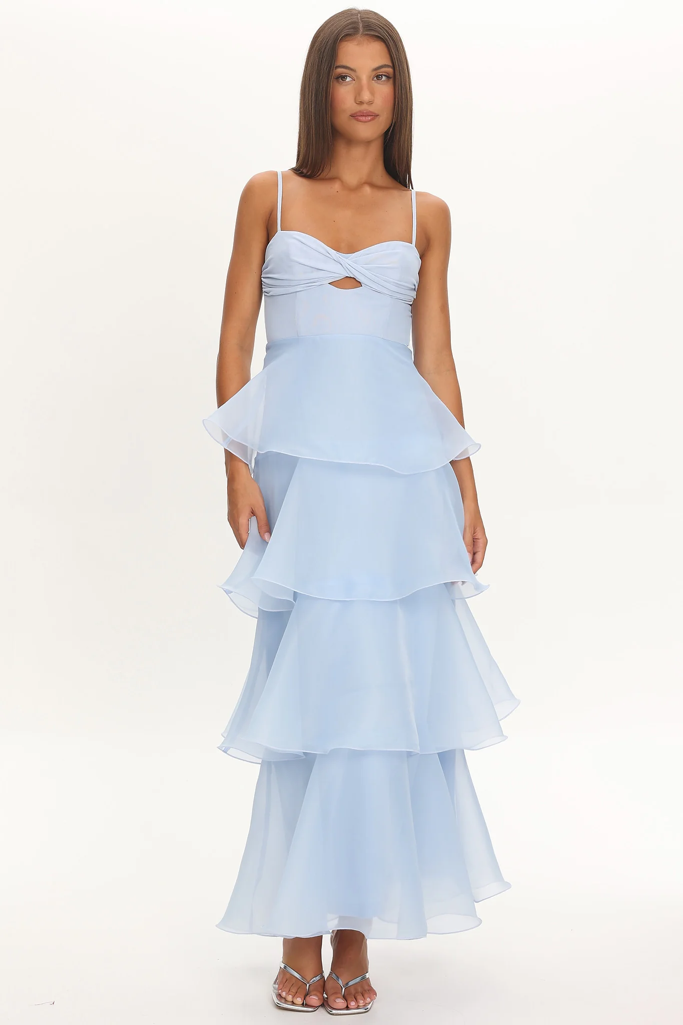 Margarida Layered Sweetheart Neckline Maxi Dress Blue - luluinthesky