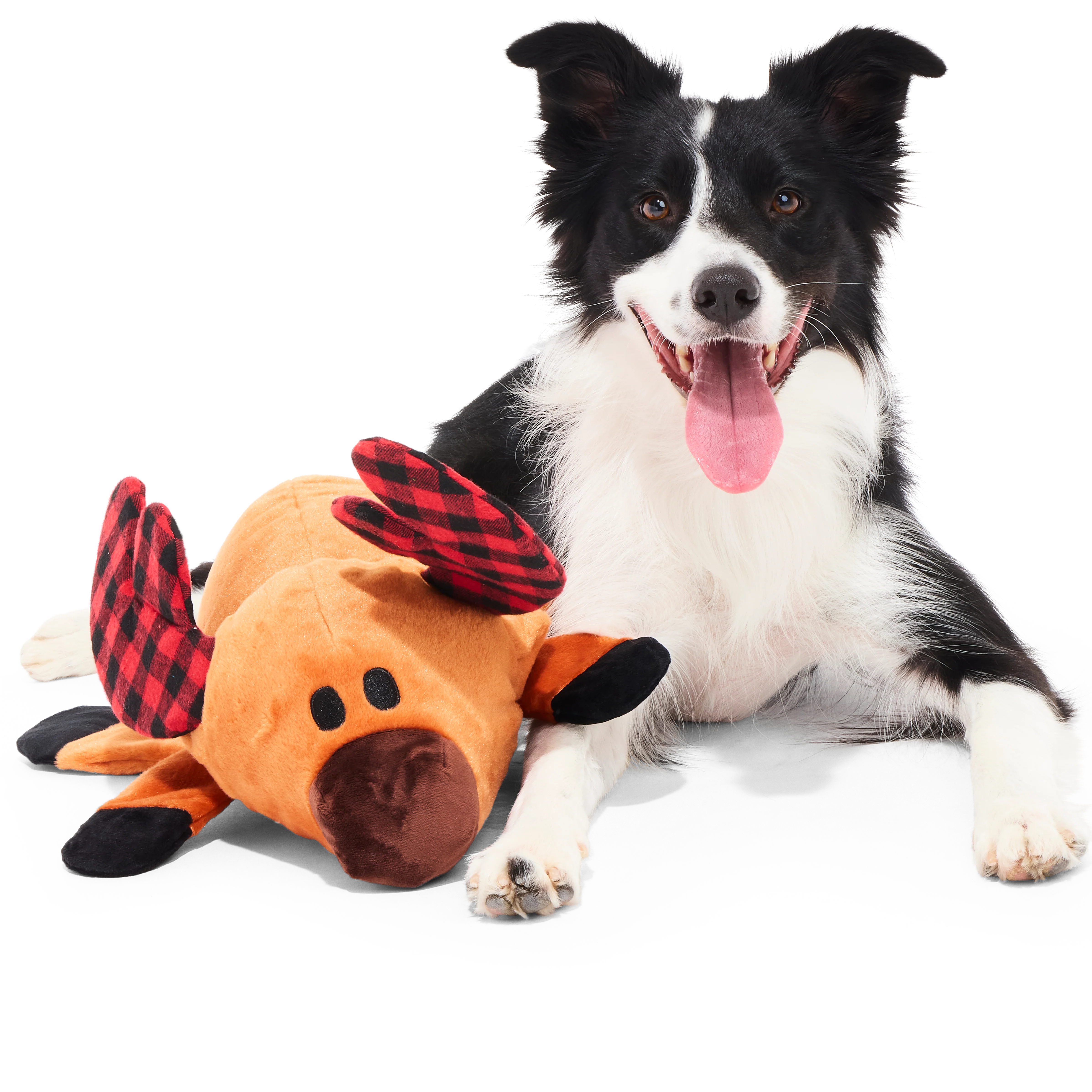 Buffalo Plaid Blitzen Plush Tug + Extra-Large Dog Toy