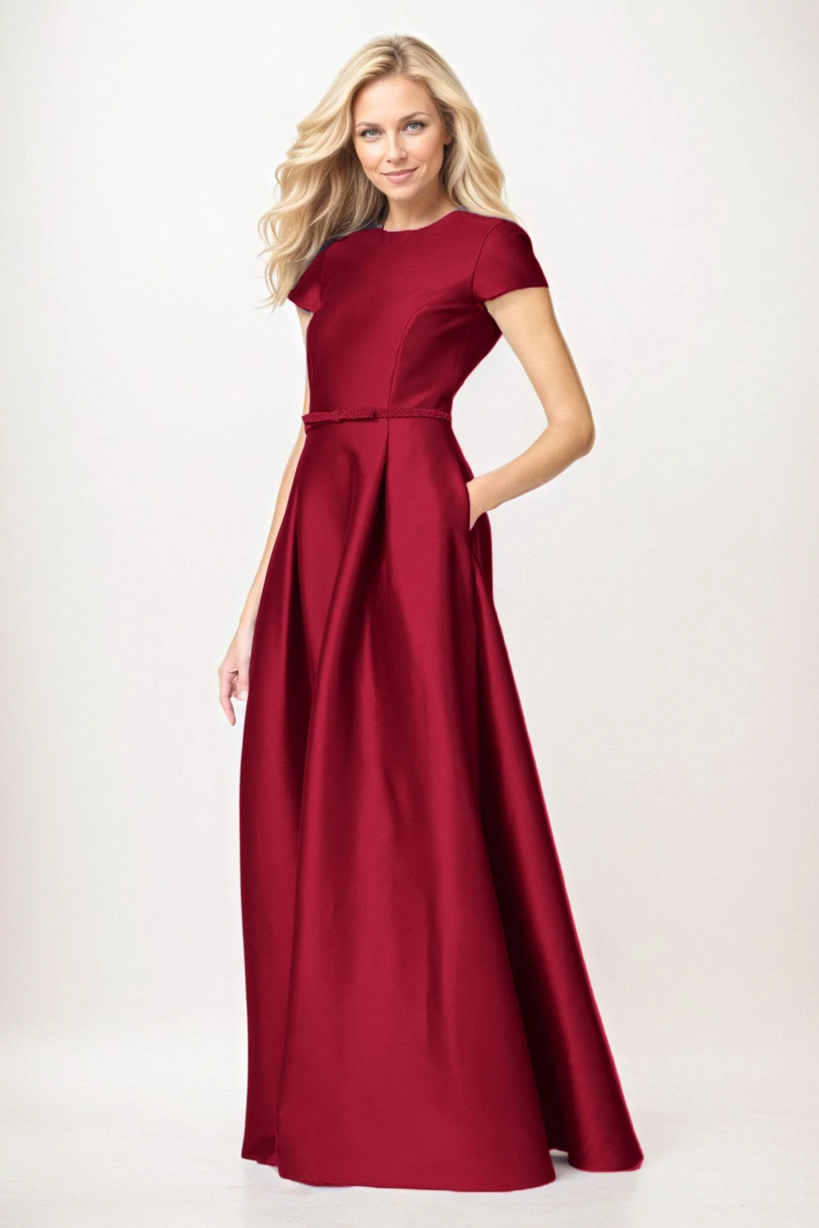 A-Line Maxi Satin Mother of the Bride Dresses CM0400