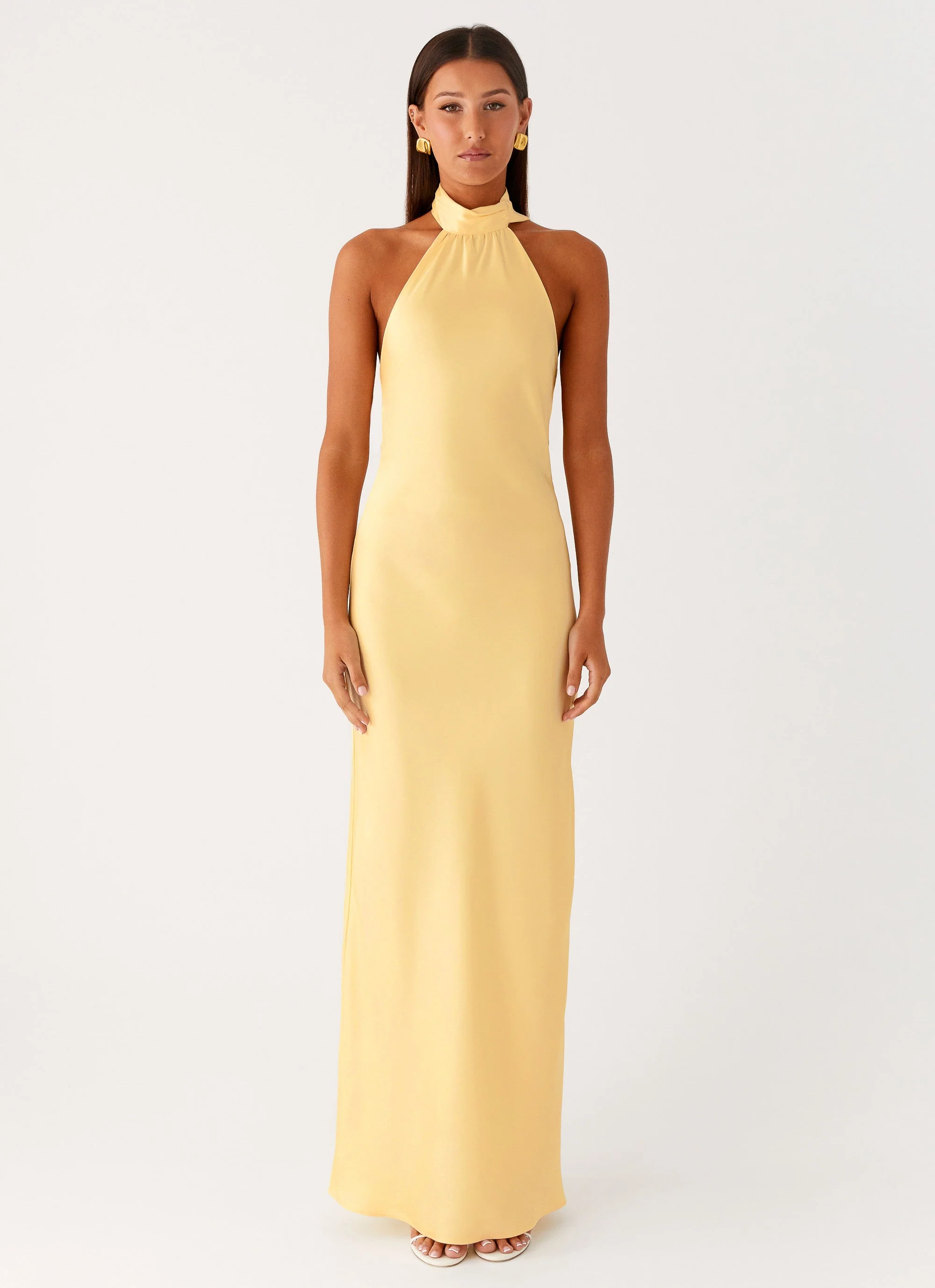 Keena Scarf Maxi Dress - Lemon