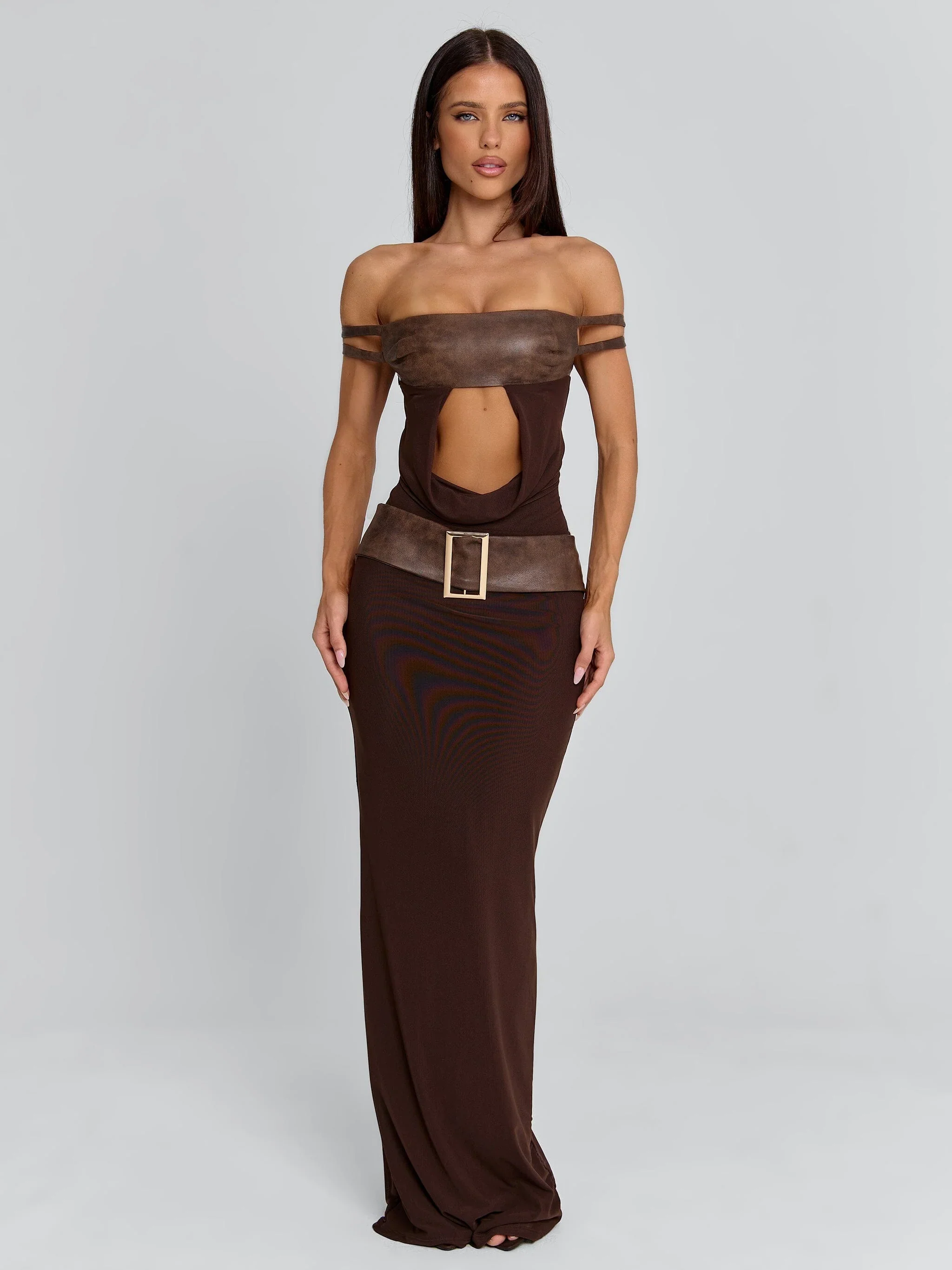 Ellapink ROZIA MAXI DRESS BROWN